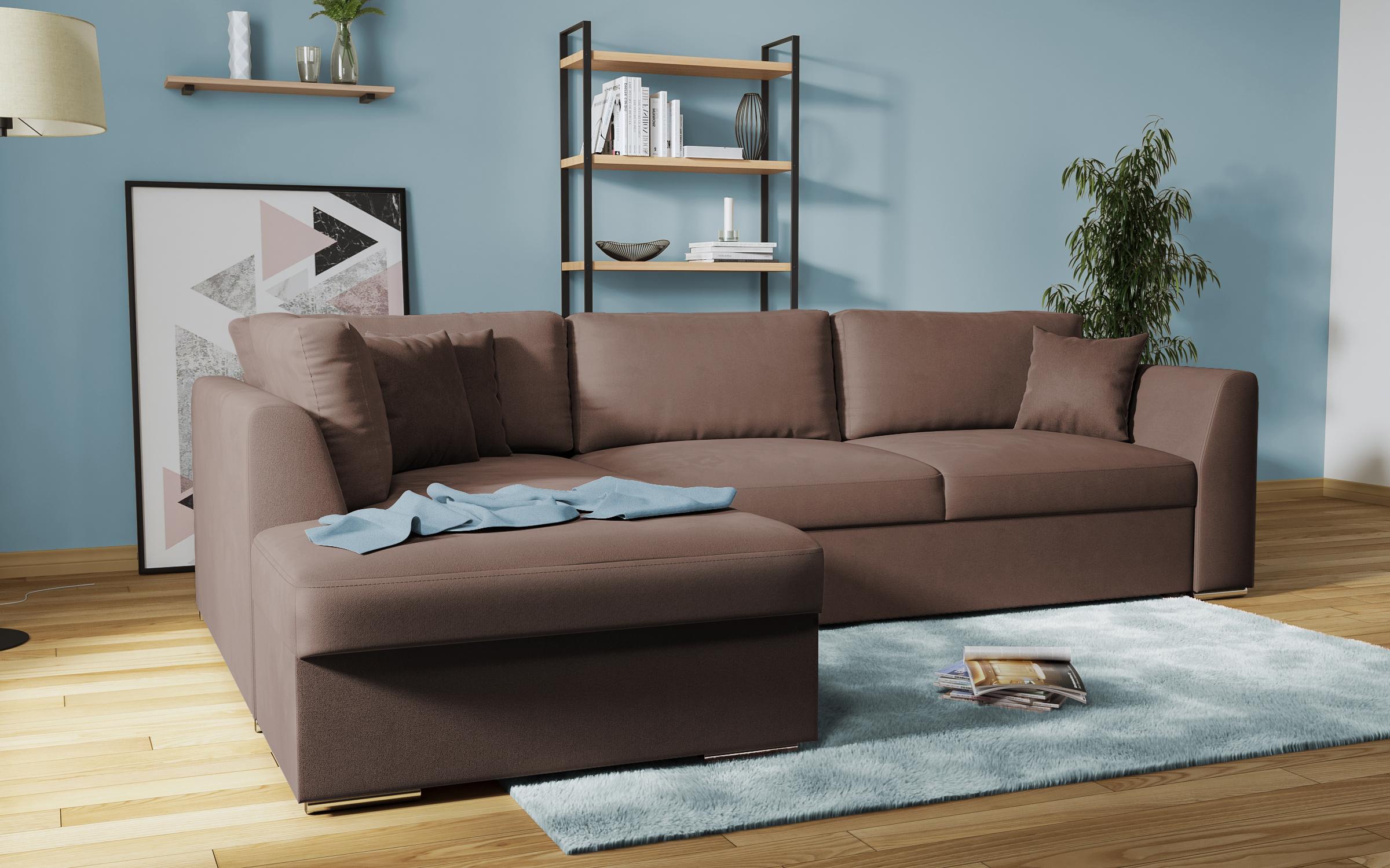 Extendable corner sofa Toscana, brown  6