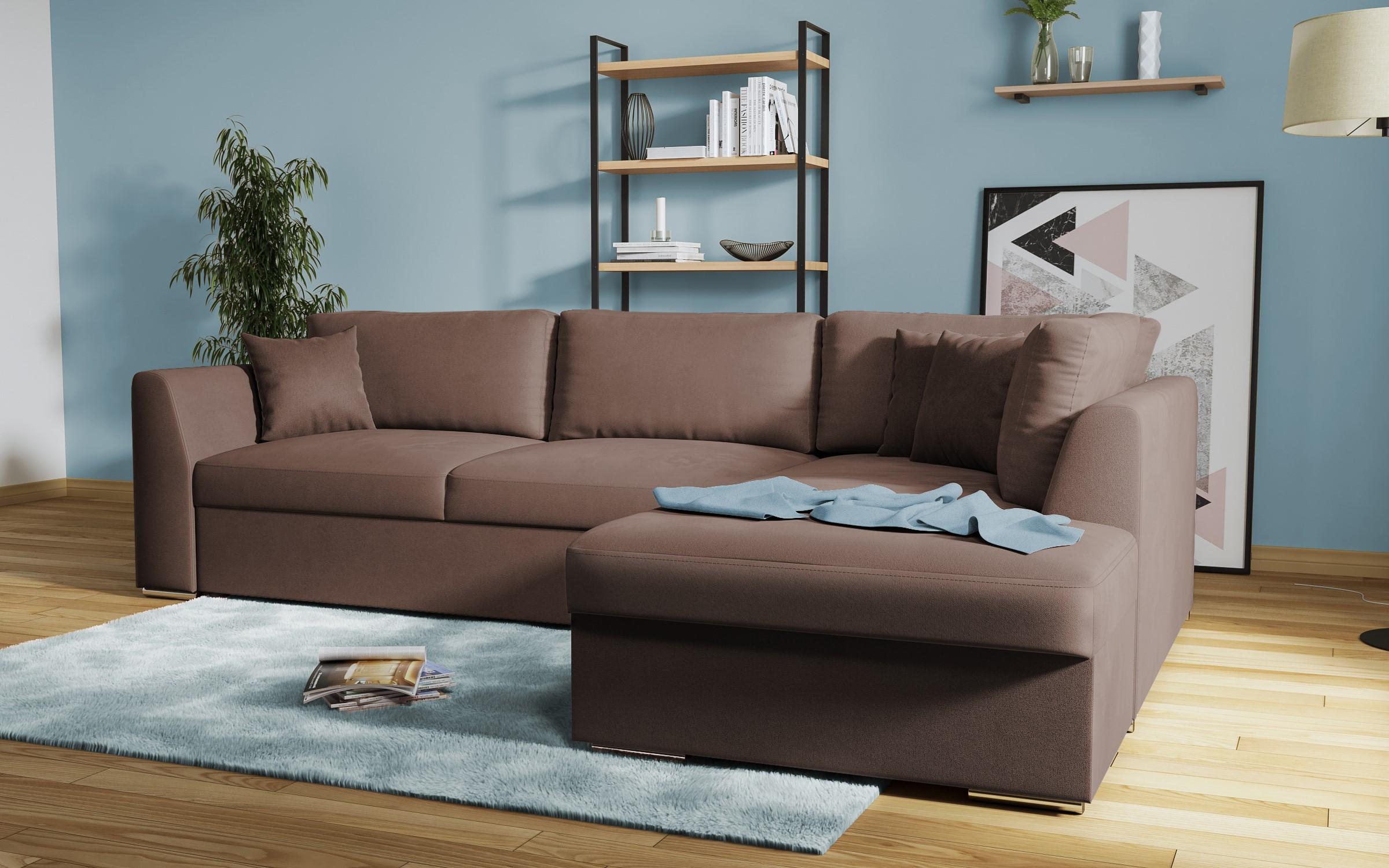 Extendable corner sofa Toscana, brown  6