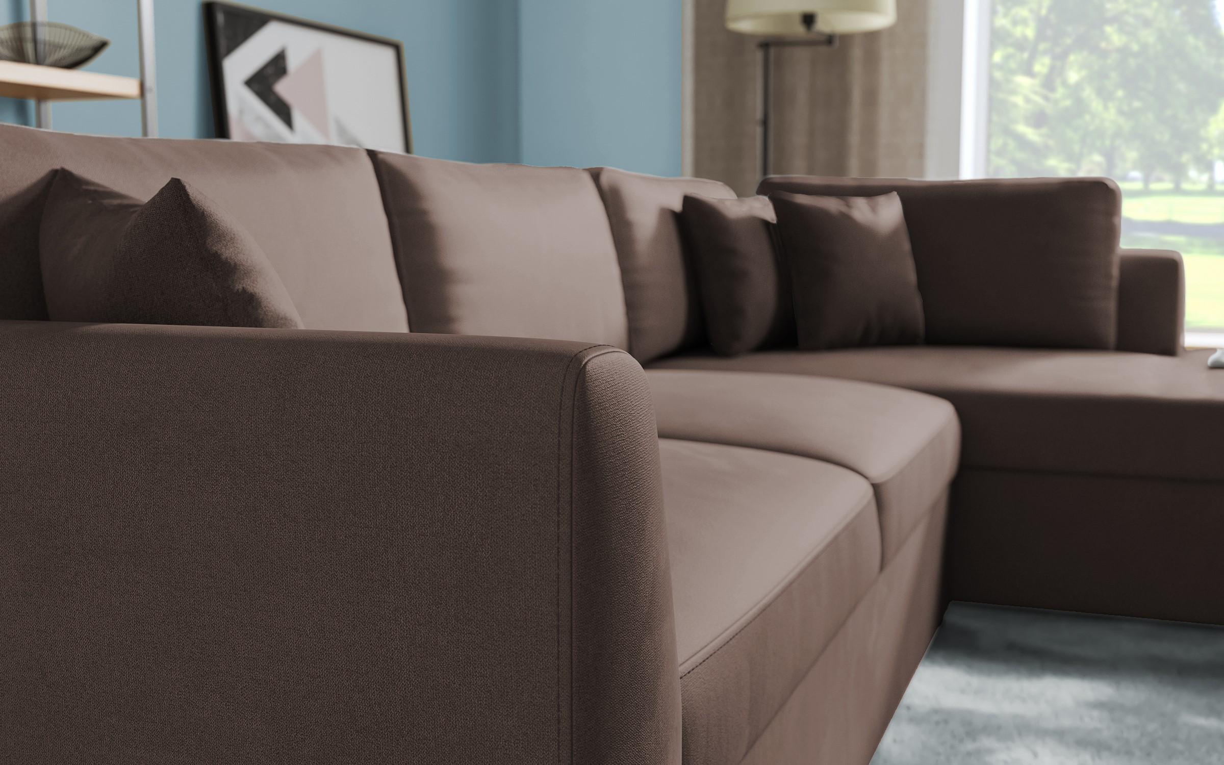 Extendable corner sofa Toscana, brown  7