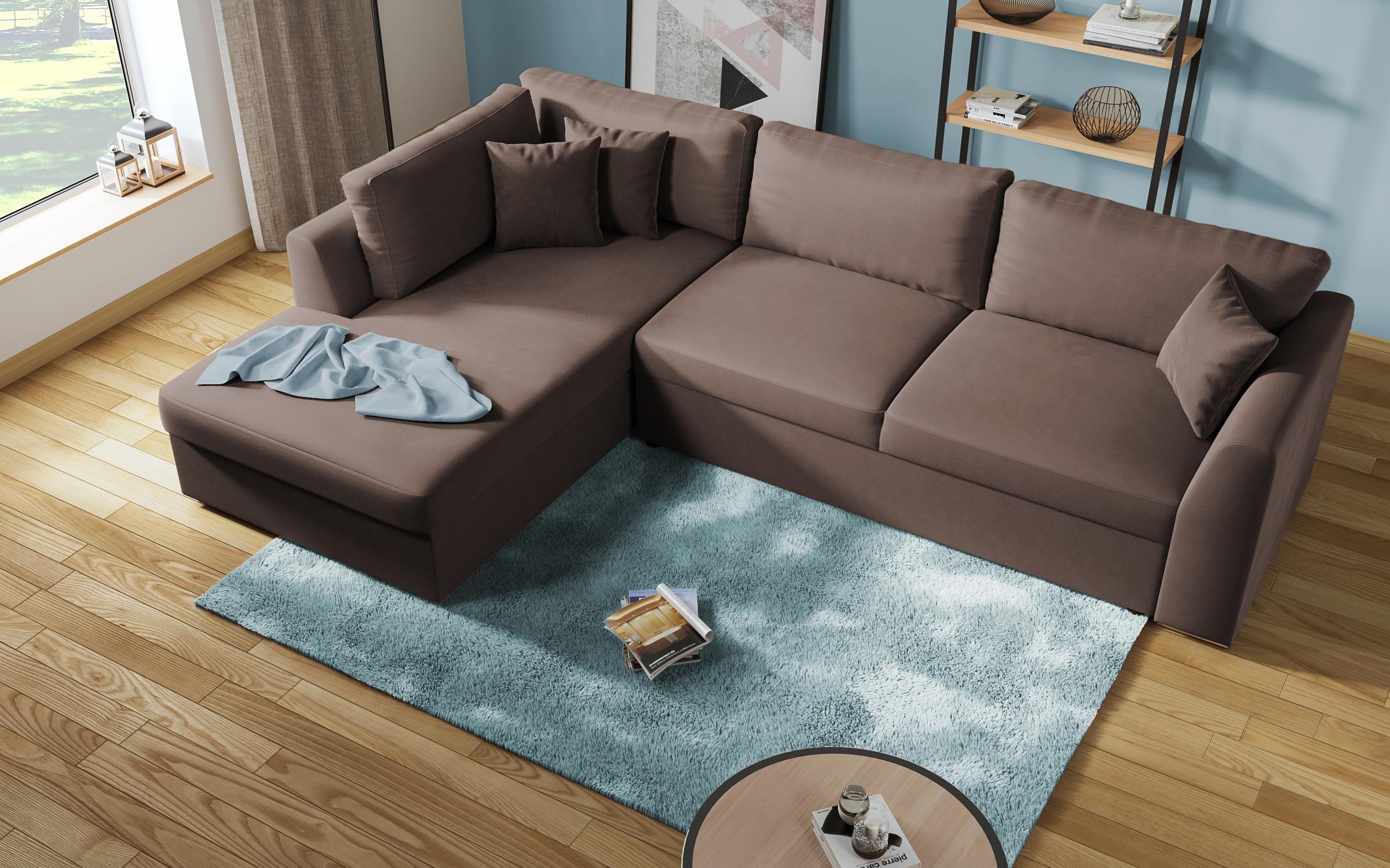Extendable corner sofa Toscana, brown  8