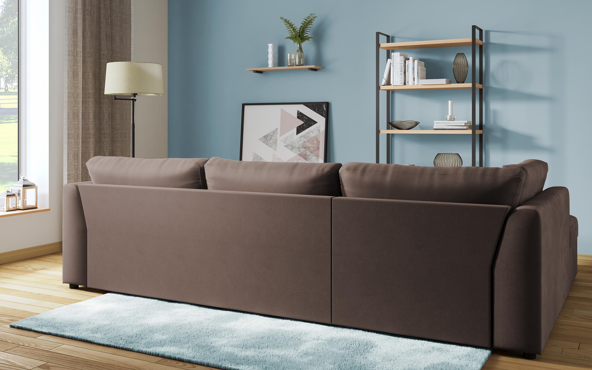 Extendable corner sofa Toscana, brown  9