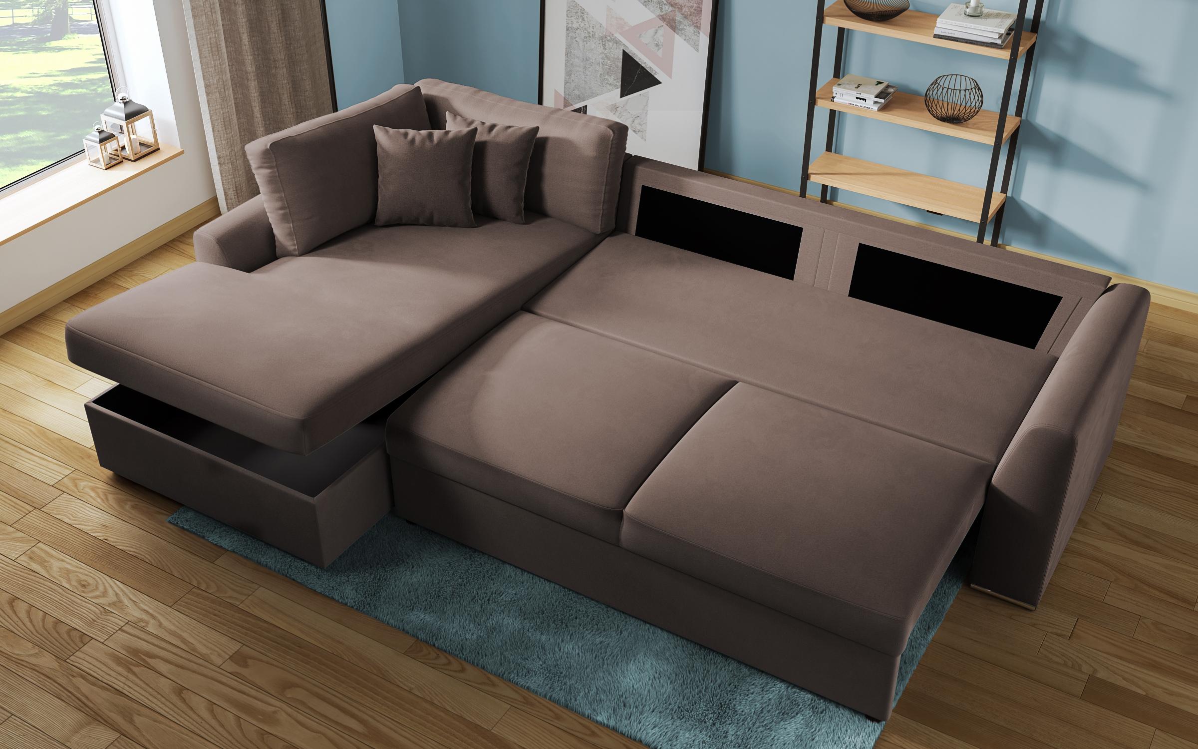 Extendable corner sofa Toscana, brown  10