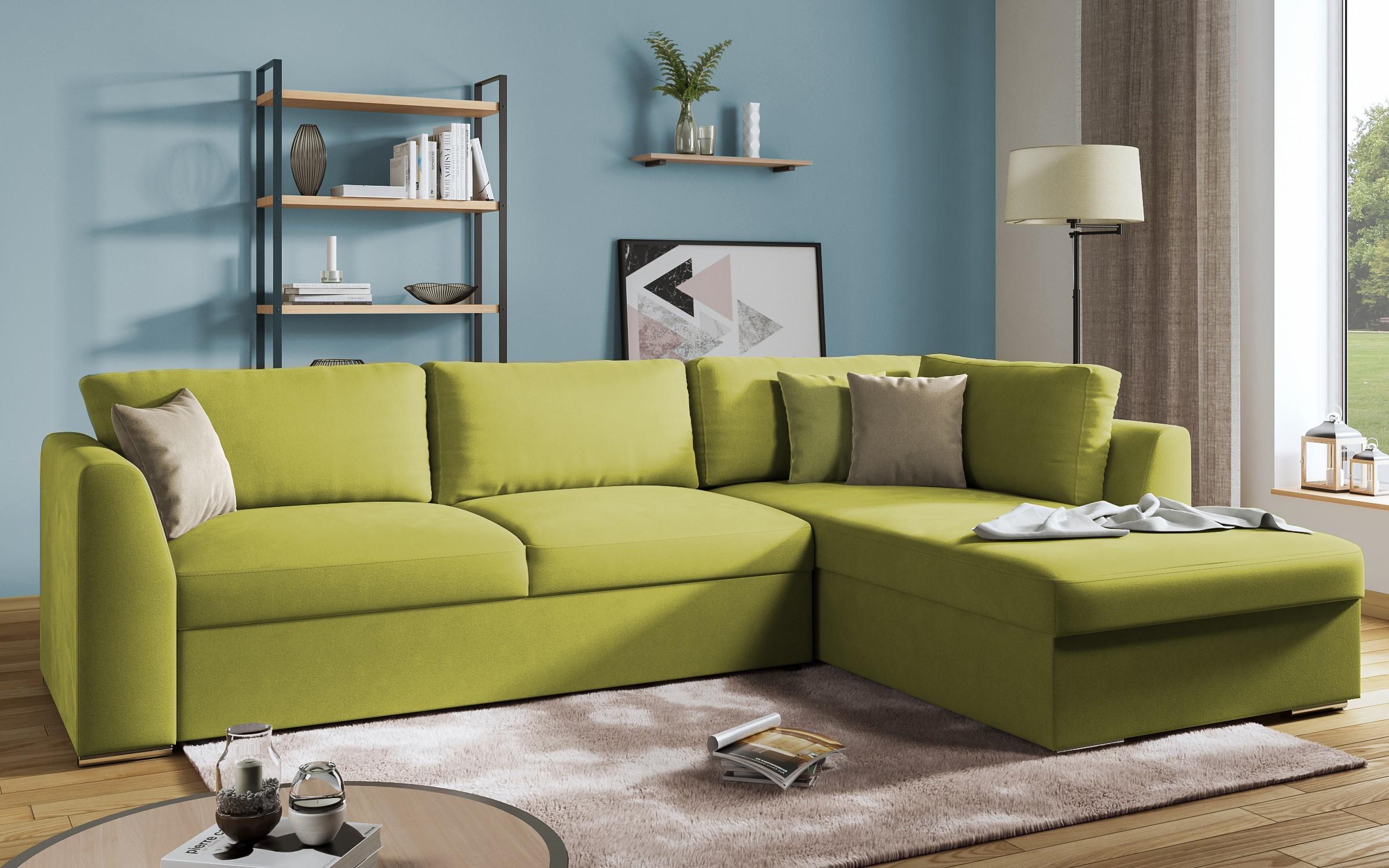 Extendable corner sofa Toscana, green + light brown  4