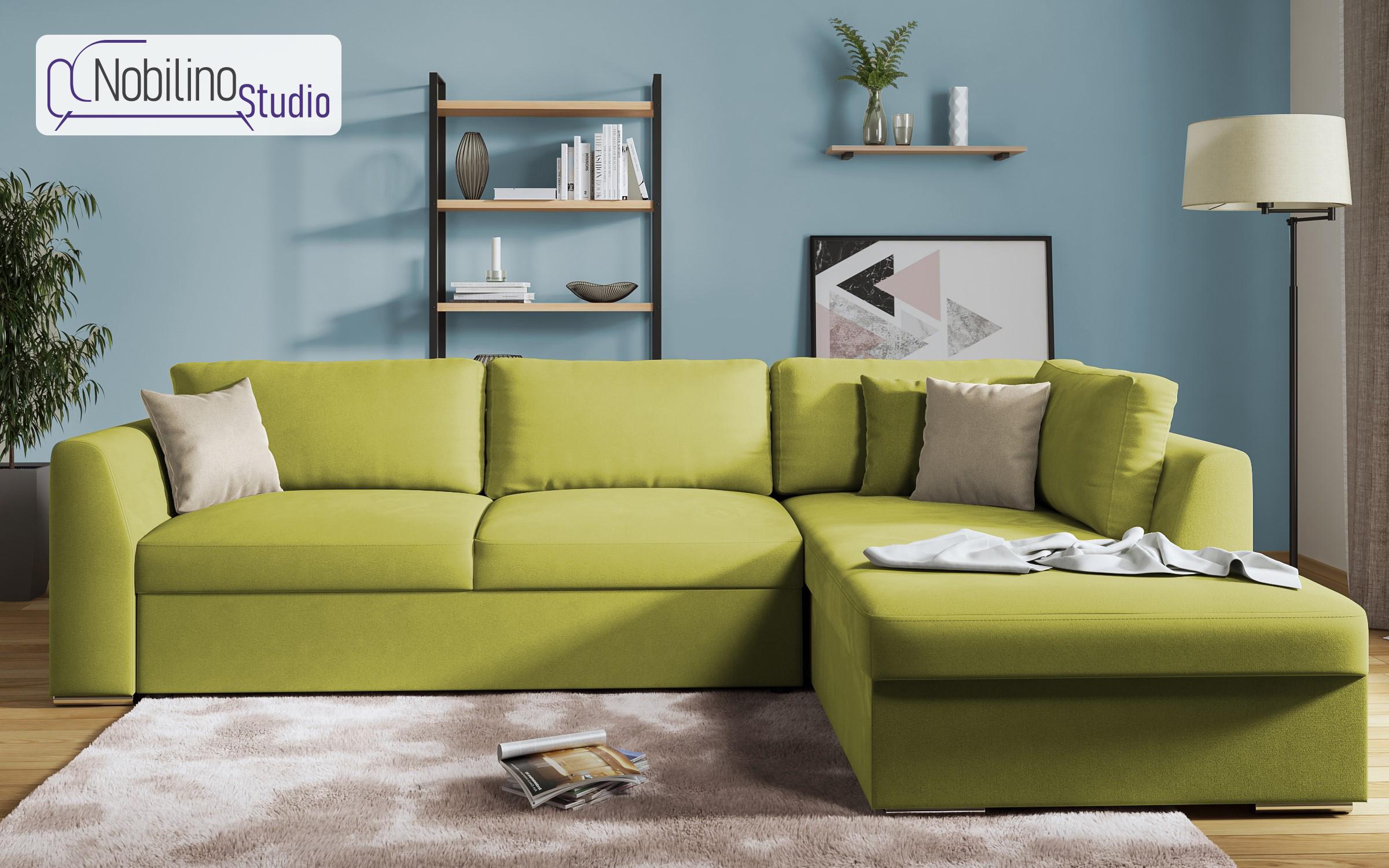 Extendable corner sofa Toscana, green + light brown  3