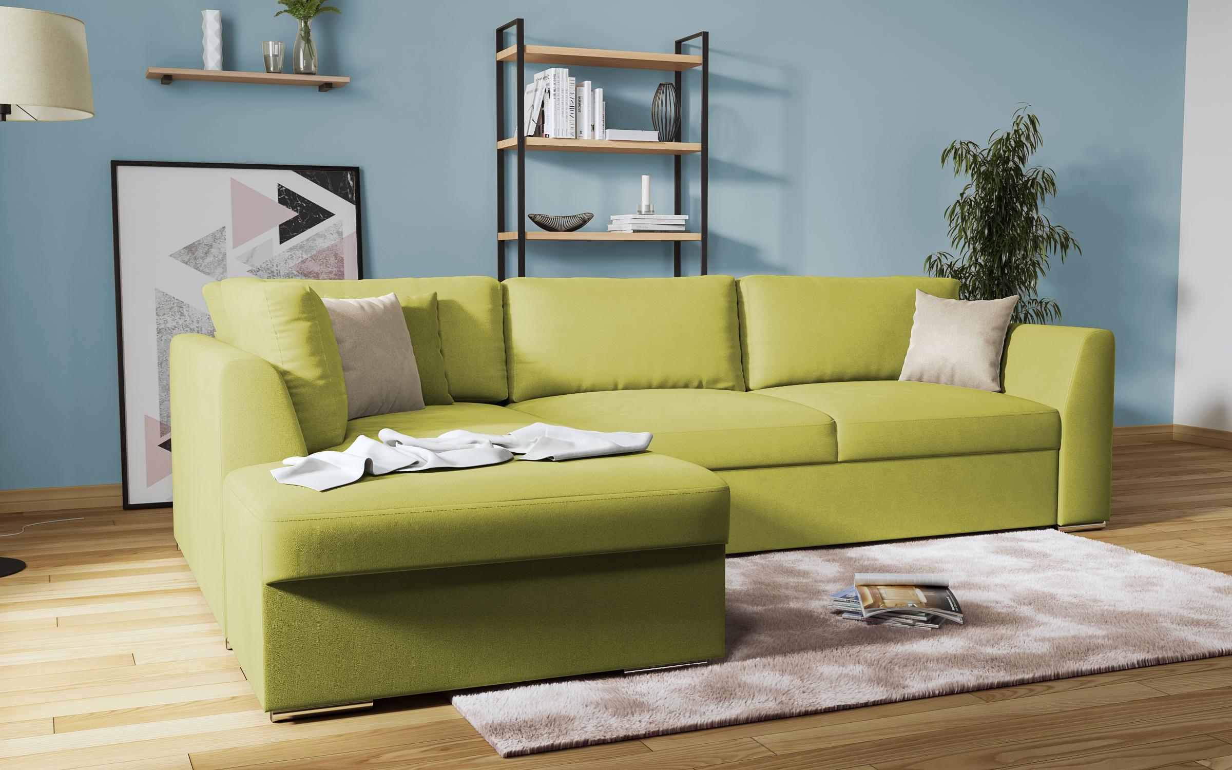 Extendable corner sofa Toscana, green + light brown  5
