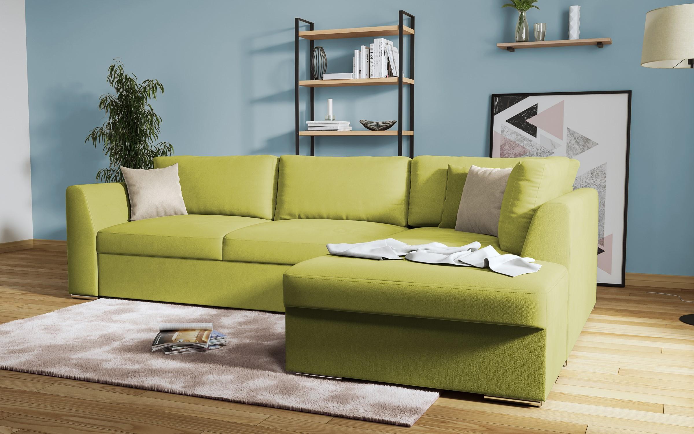 Extendable corner sofa Toscana, green + light brown  5