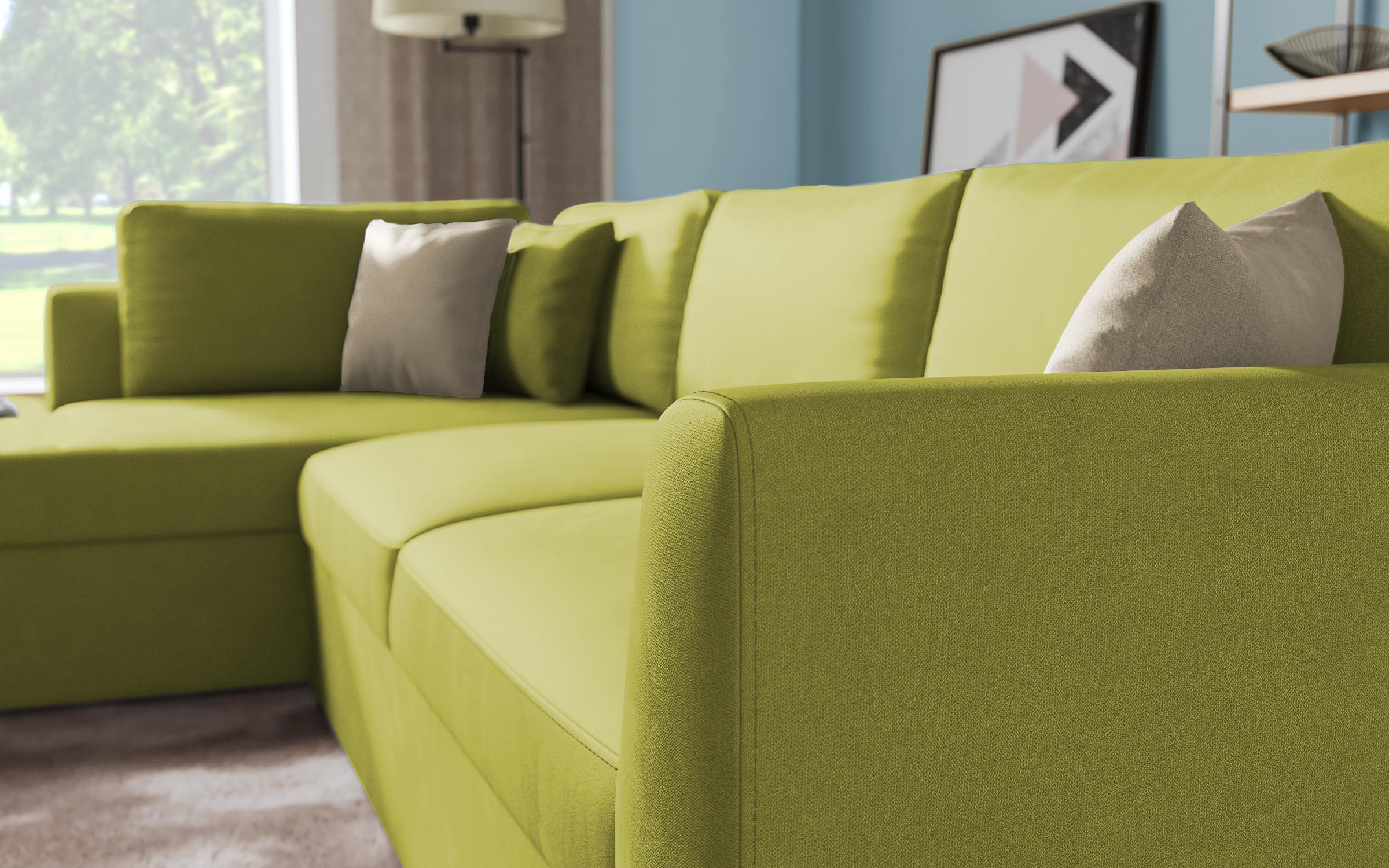 Extendable corner sofa Toscana, green + light brown  6