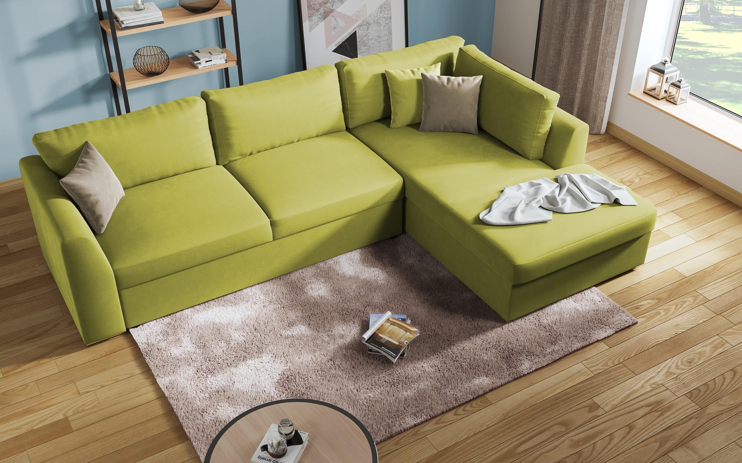 Extendable corner sofa Toscana, green + light brown  7