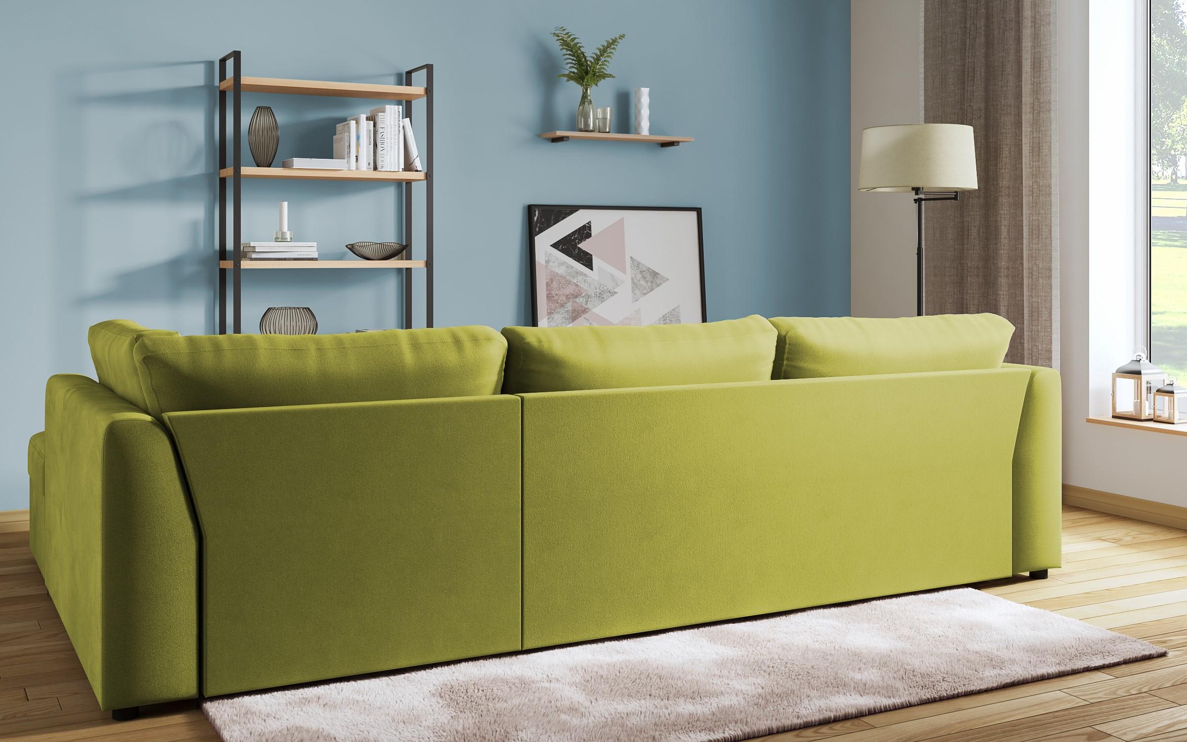 Extendable corner sofa Toscana, green + light brown  8