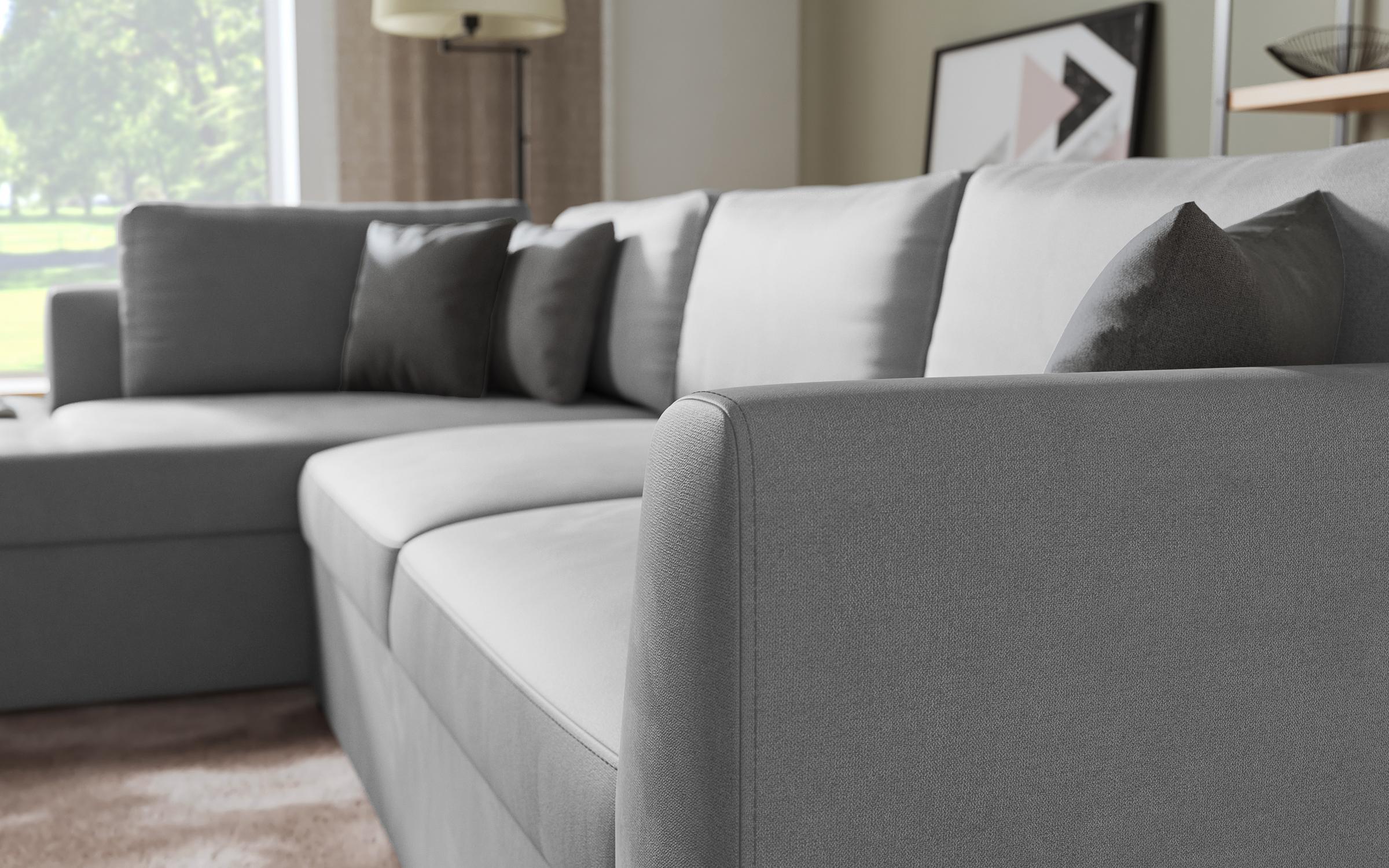 Extendable corner sofa Toscana, light grey + dark grey  5