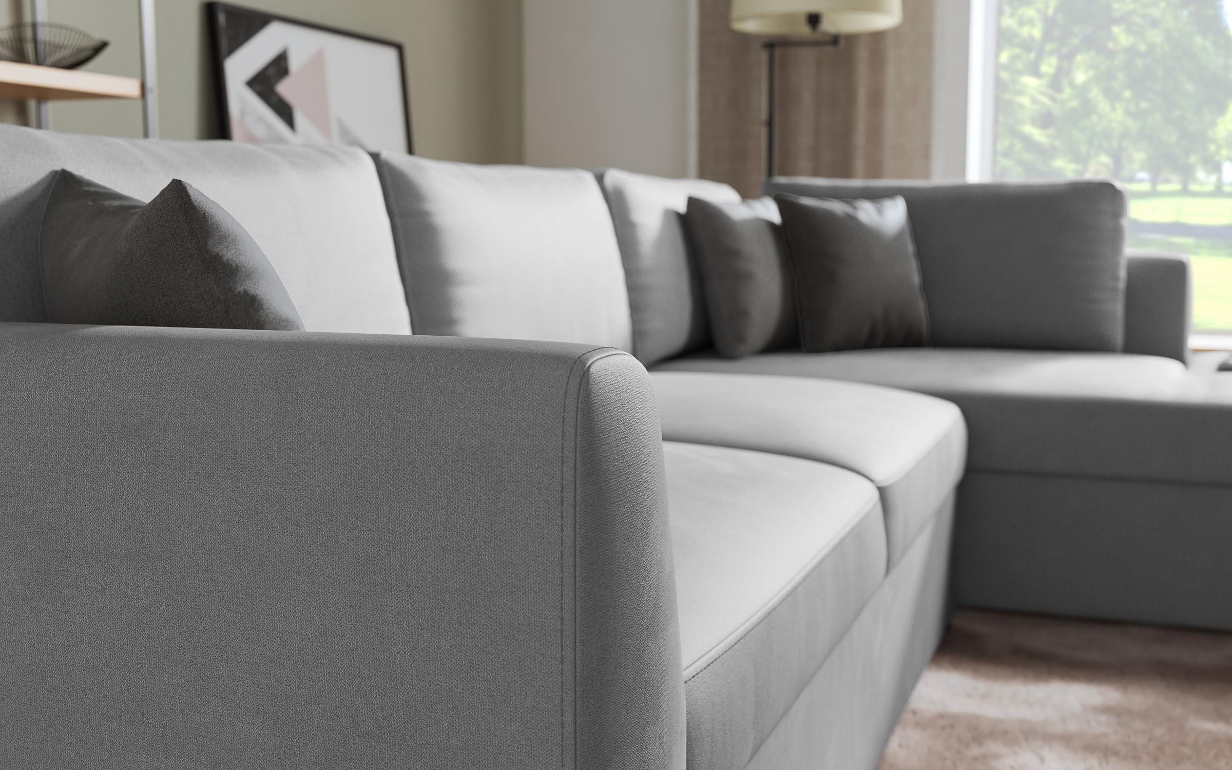 Extendable corner sofa Toscana, light grey + dark grey  5