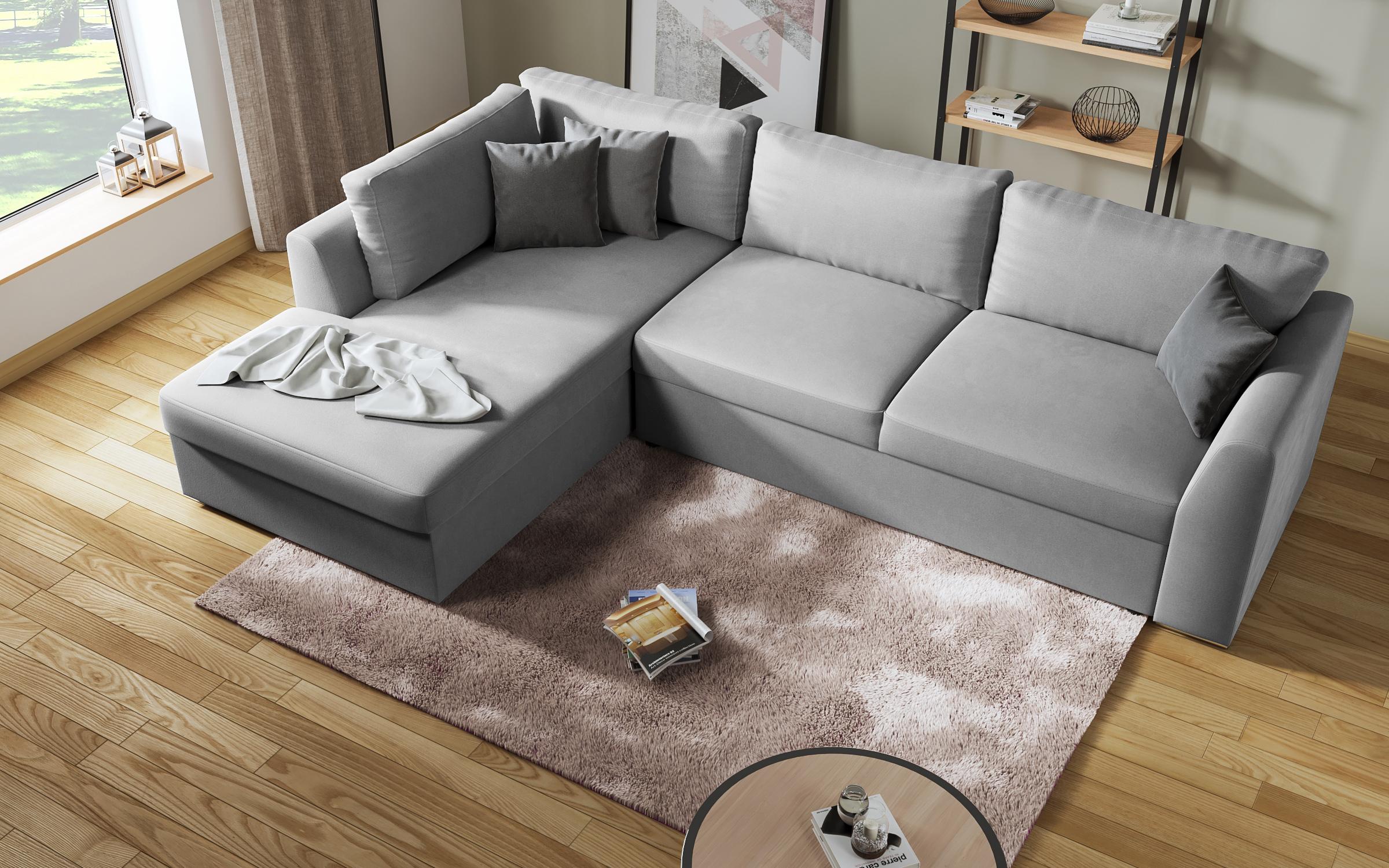 Extendable corner sofa Toscana, light grey + dark grey  6
