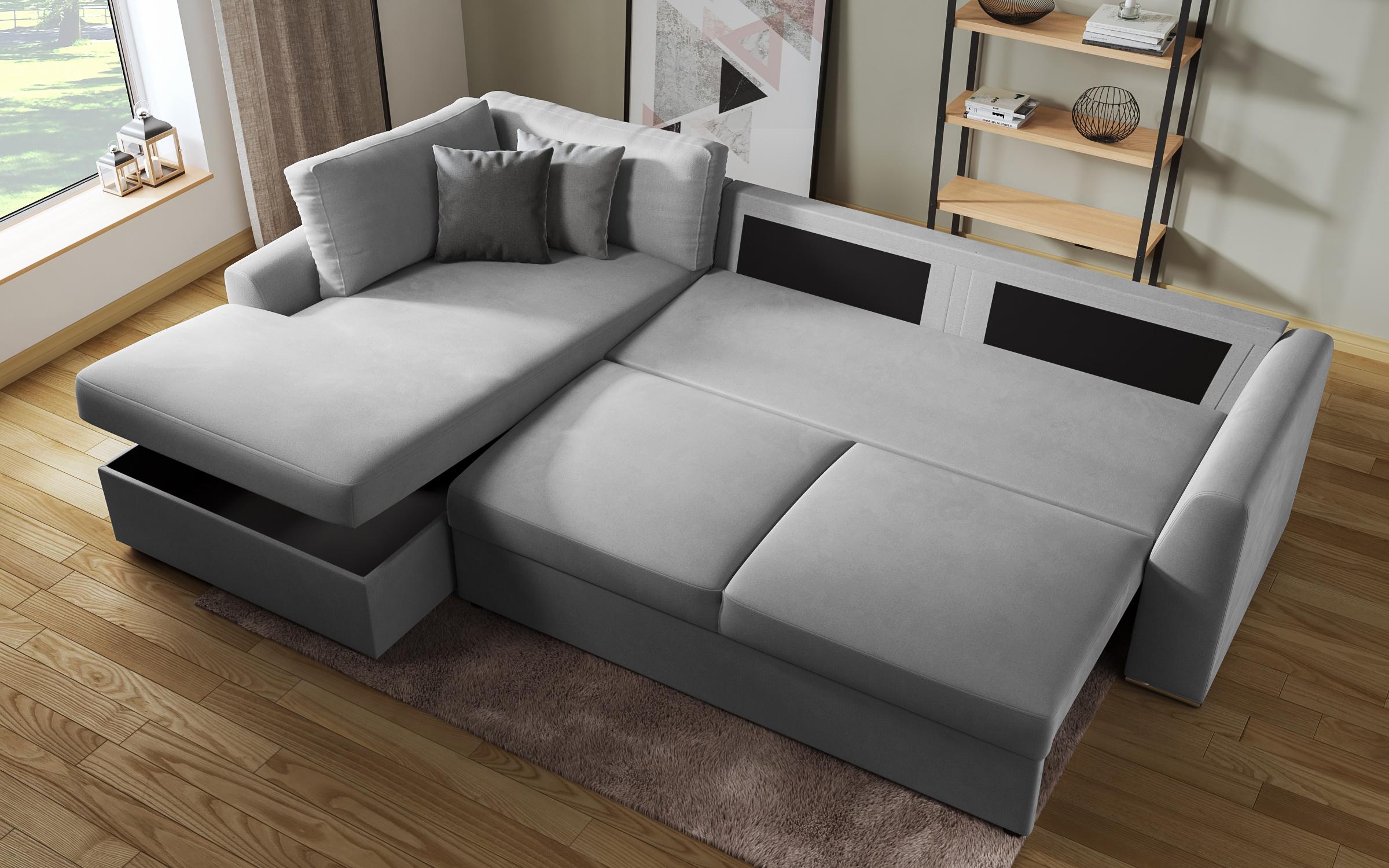 Extendable corner sofa Toscana, light grey + dark grey  8