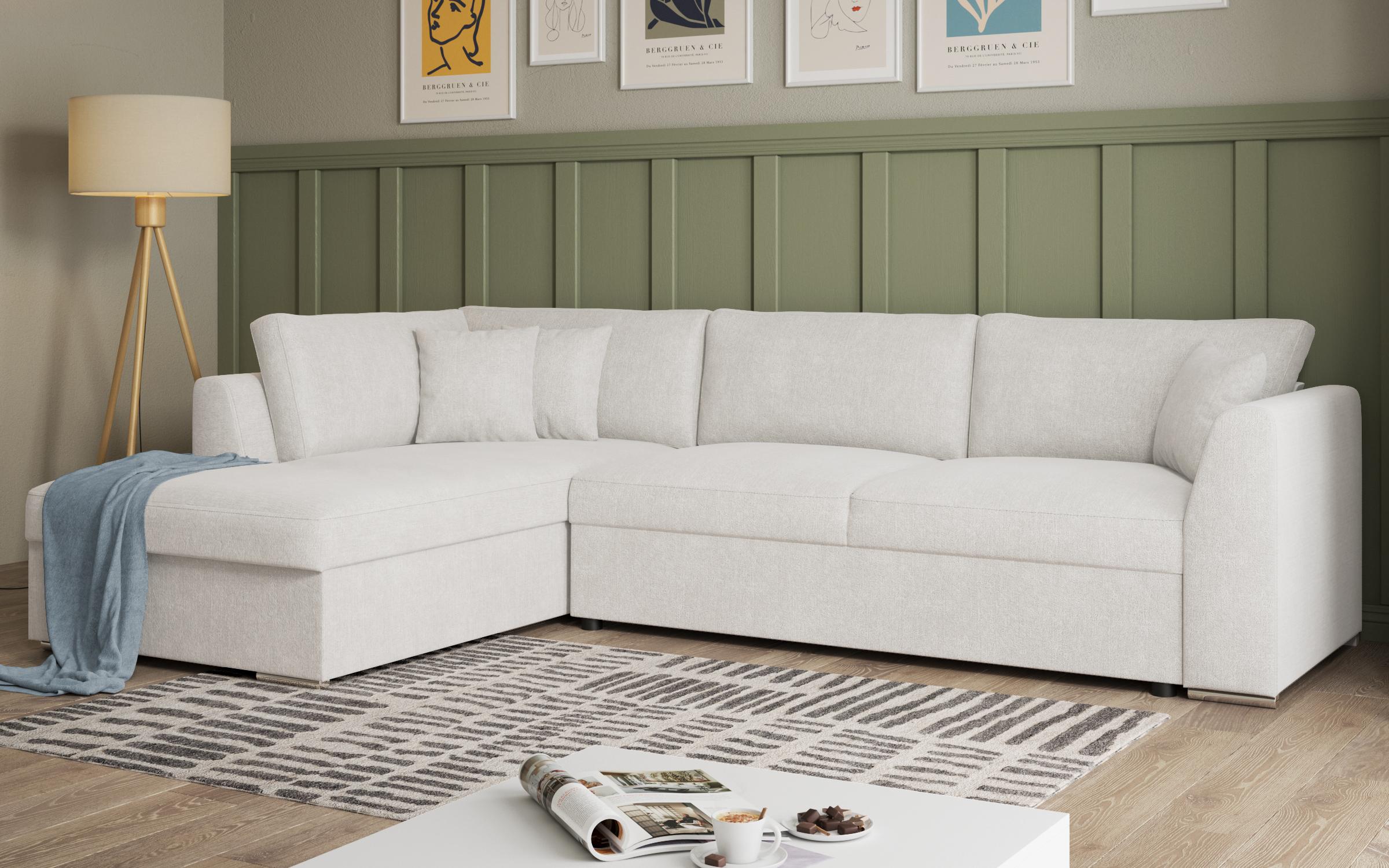 Extendable corner sofa Toscana Supreme, white  3