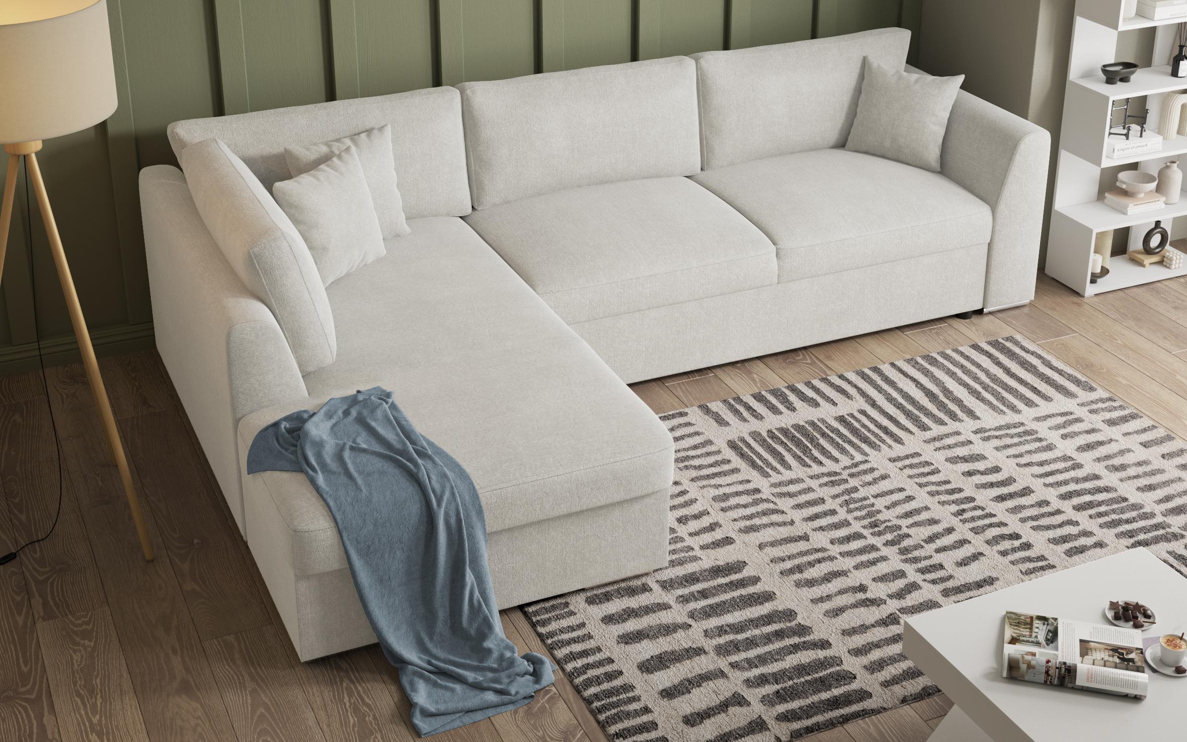 Extendable corner sofa Toscana Supreme, white  6