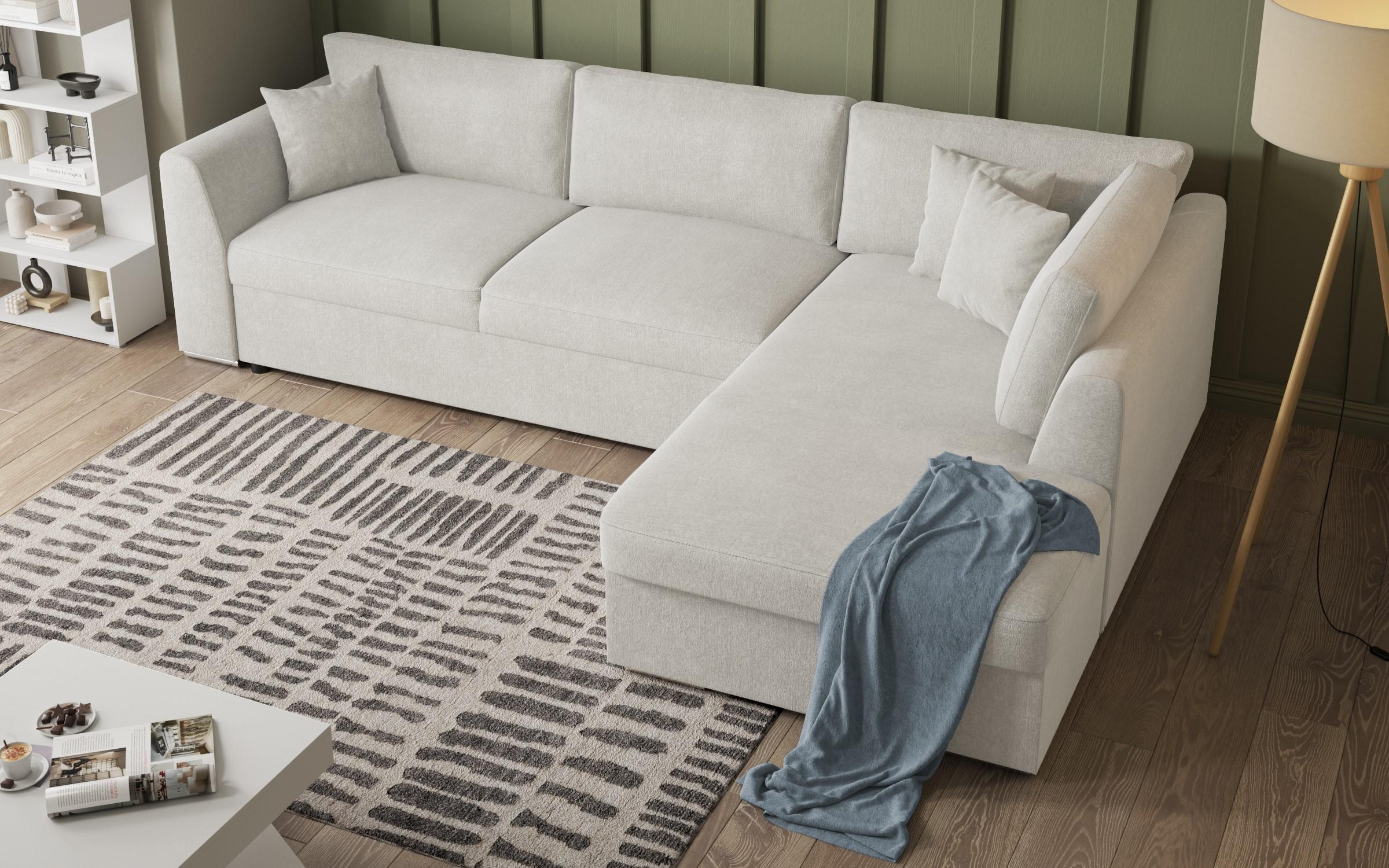 Extendable corner sofa Toscana Supreme, white  6