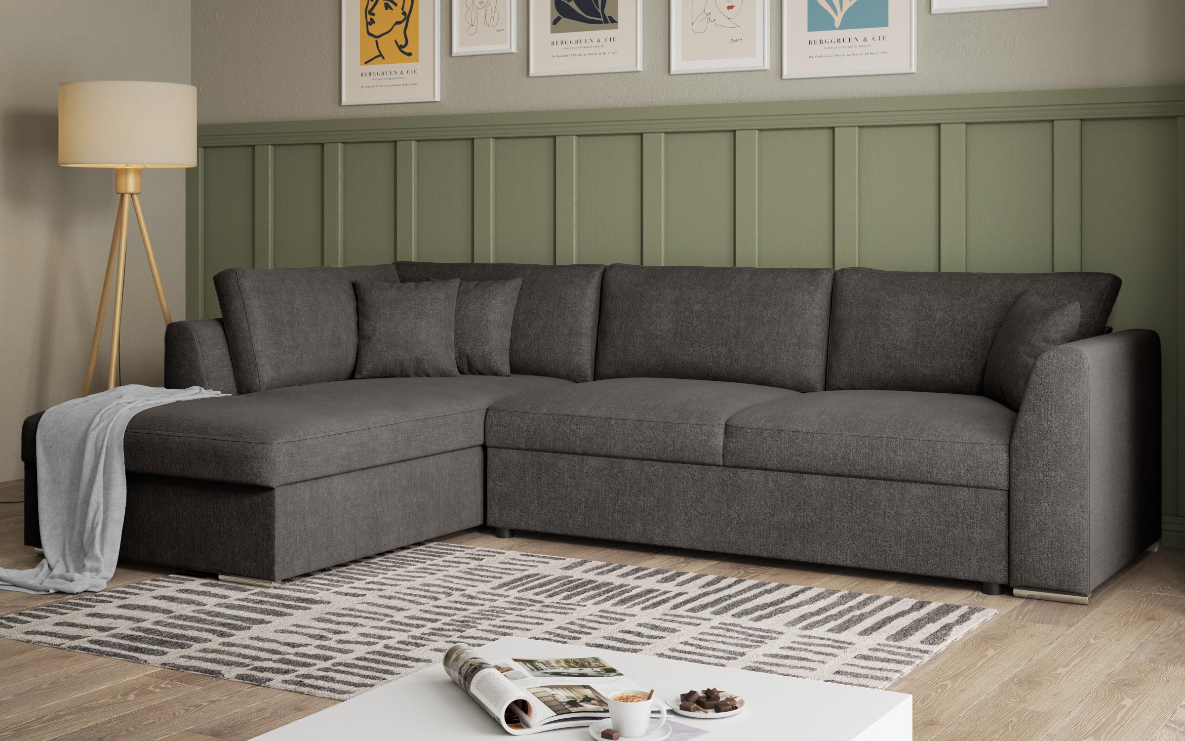 Extendable corner sofa Toscana Supreme, grey brown  3