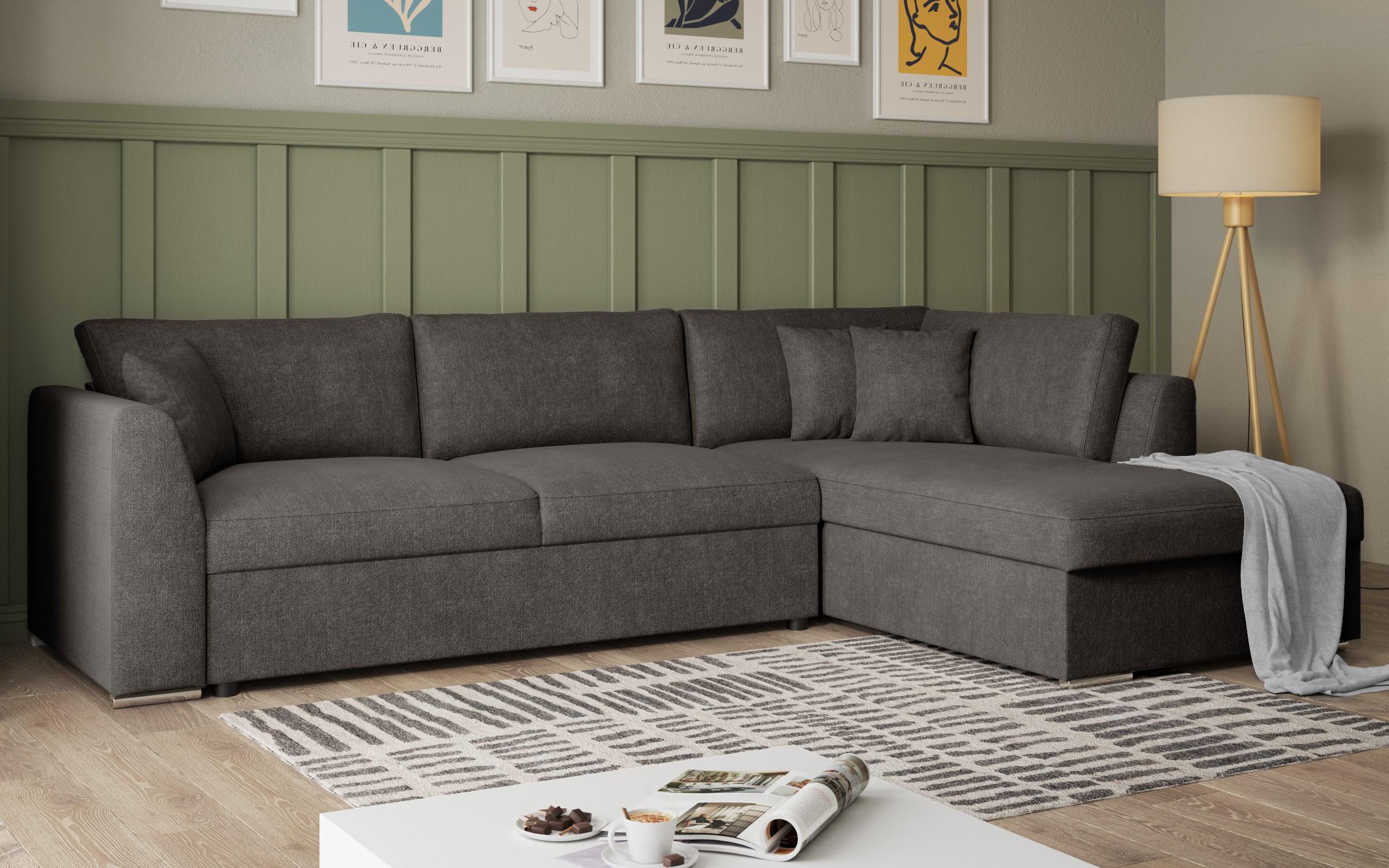 Extendable corner sofa Toscana Supreme, grey brown  3
