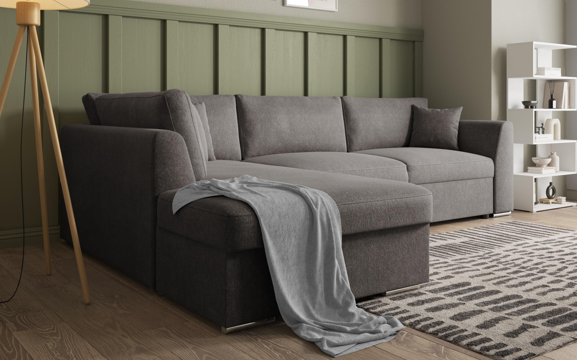Extendable corner sofa Toscana Supreme, grey brown  4