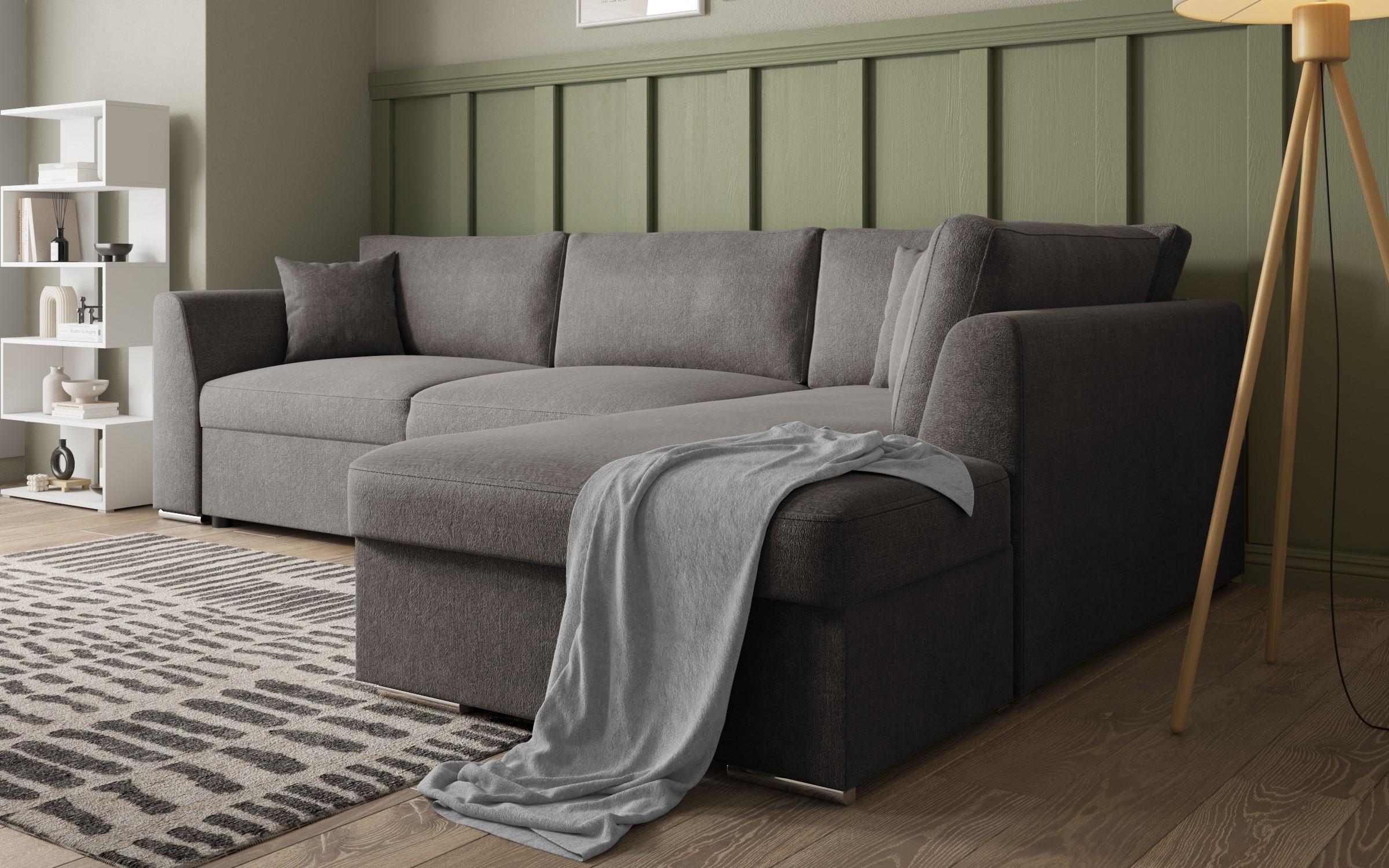 Extendable corner sofa Toscana Supreme, grey brown  4
