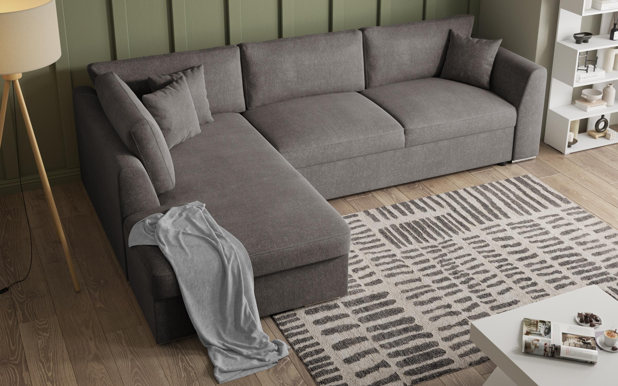 Extendable corner sofa Toscana Supreme, grey brown  6