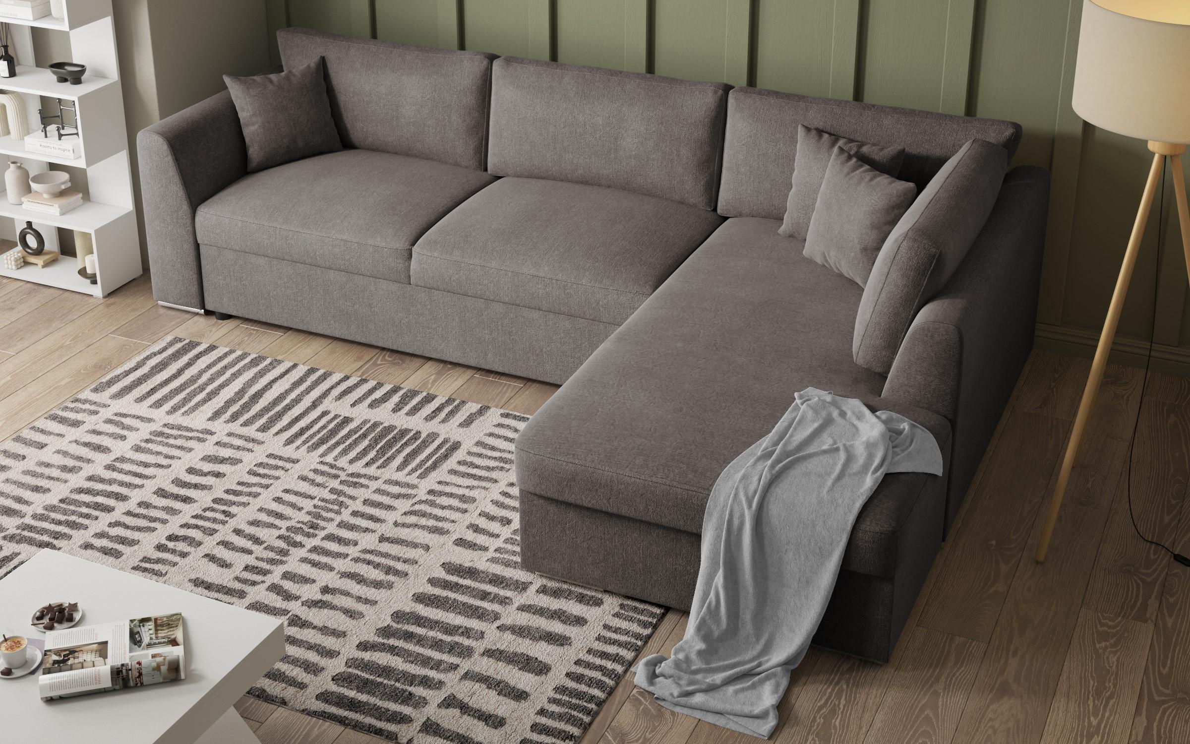 Extendable corner sofa Toscana Supreme, grey brown  6