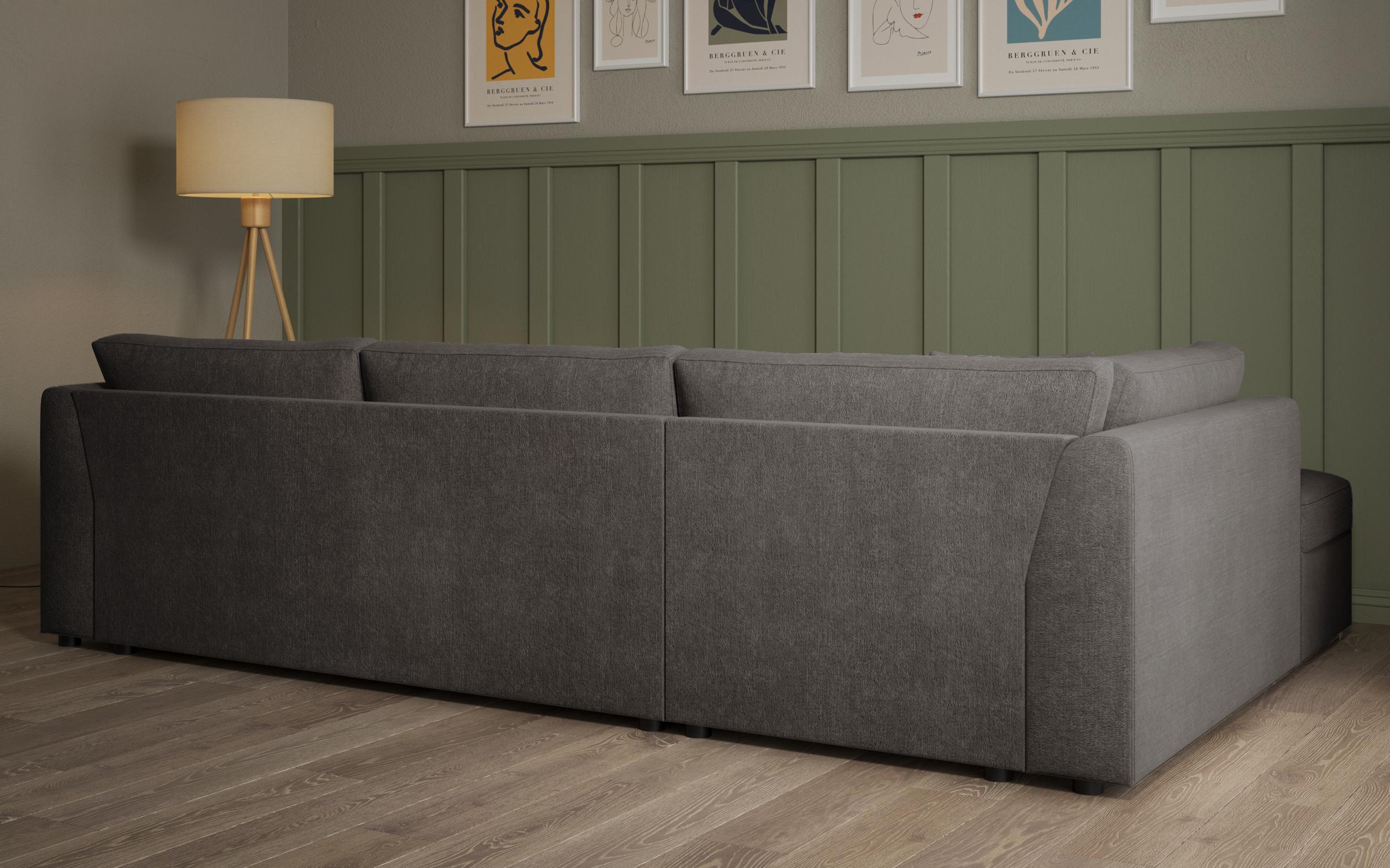 Extendable corner sofa Toscana Supreme, grey brown  7