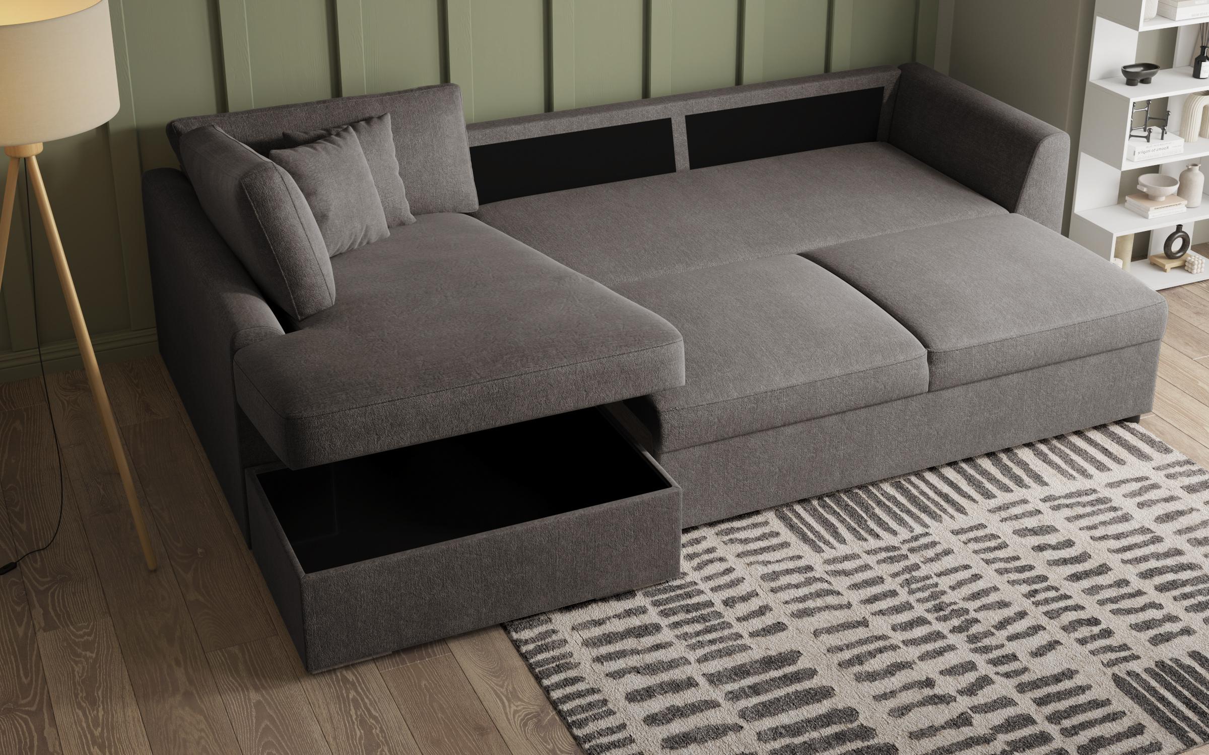 Extendable corner sofa Toscana Supreme, grey brown  8