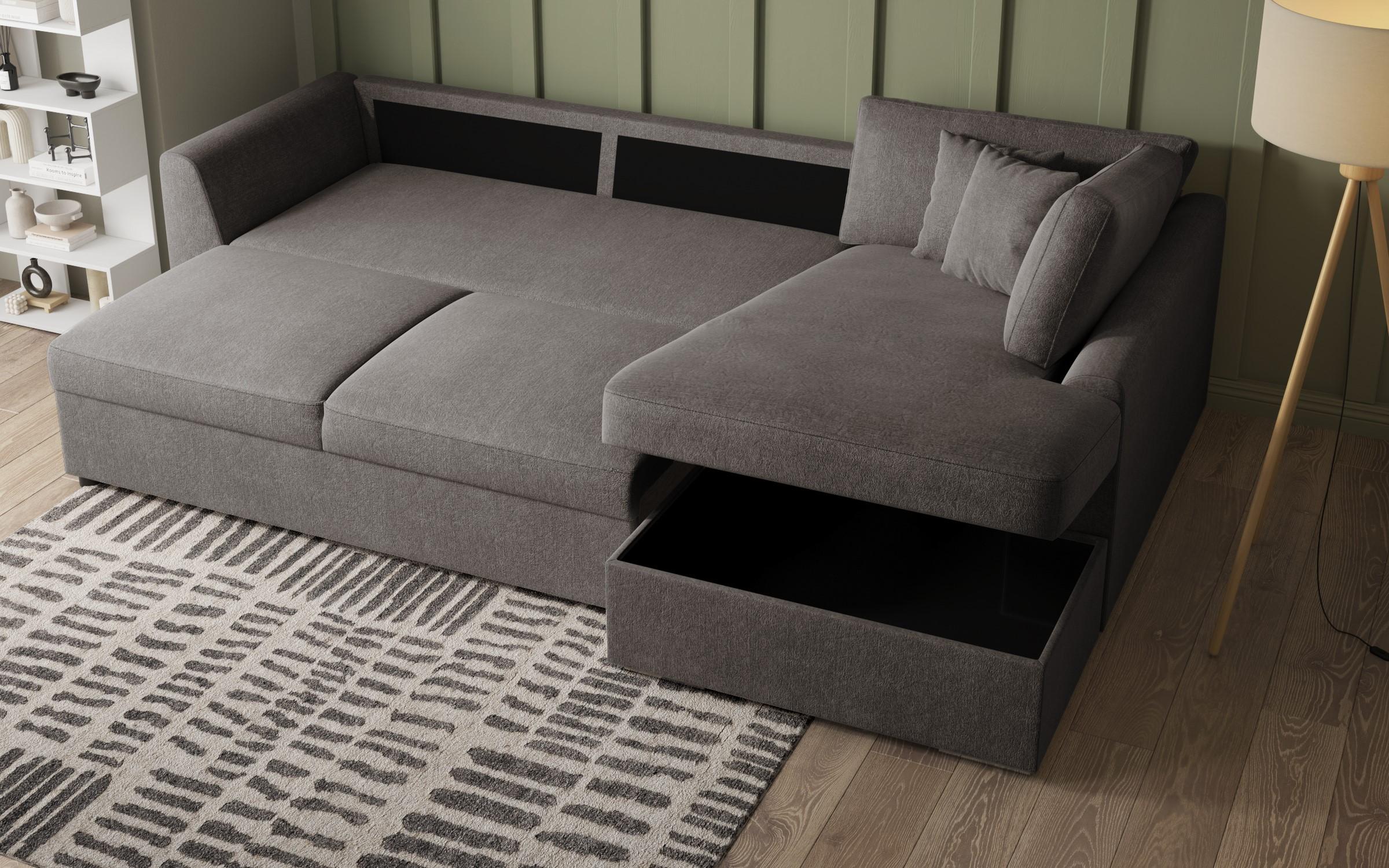 Extendable corner sofa Toscana Supreme, grey brown  8