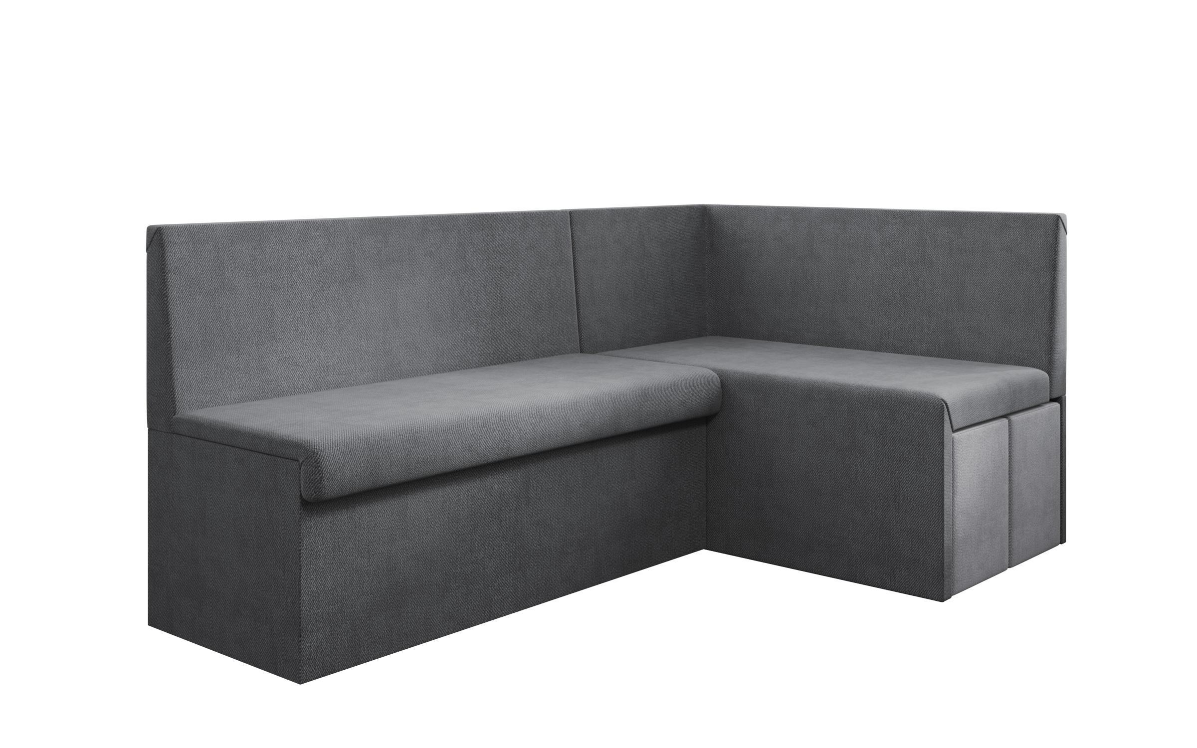 Extendable kitchen corner + 2 ottomans Venturo, dark grey + grey  7