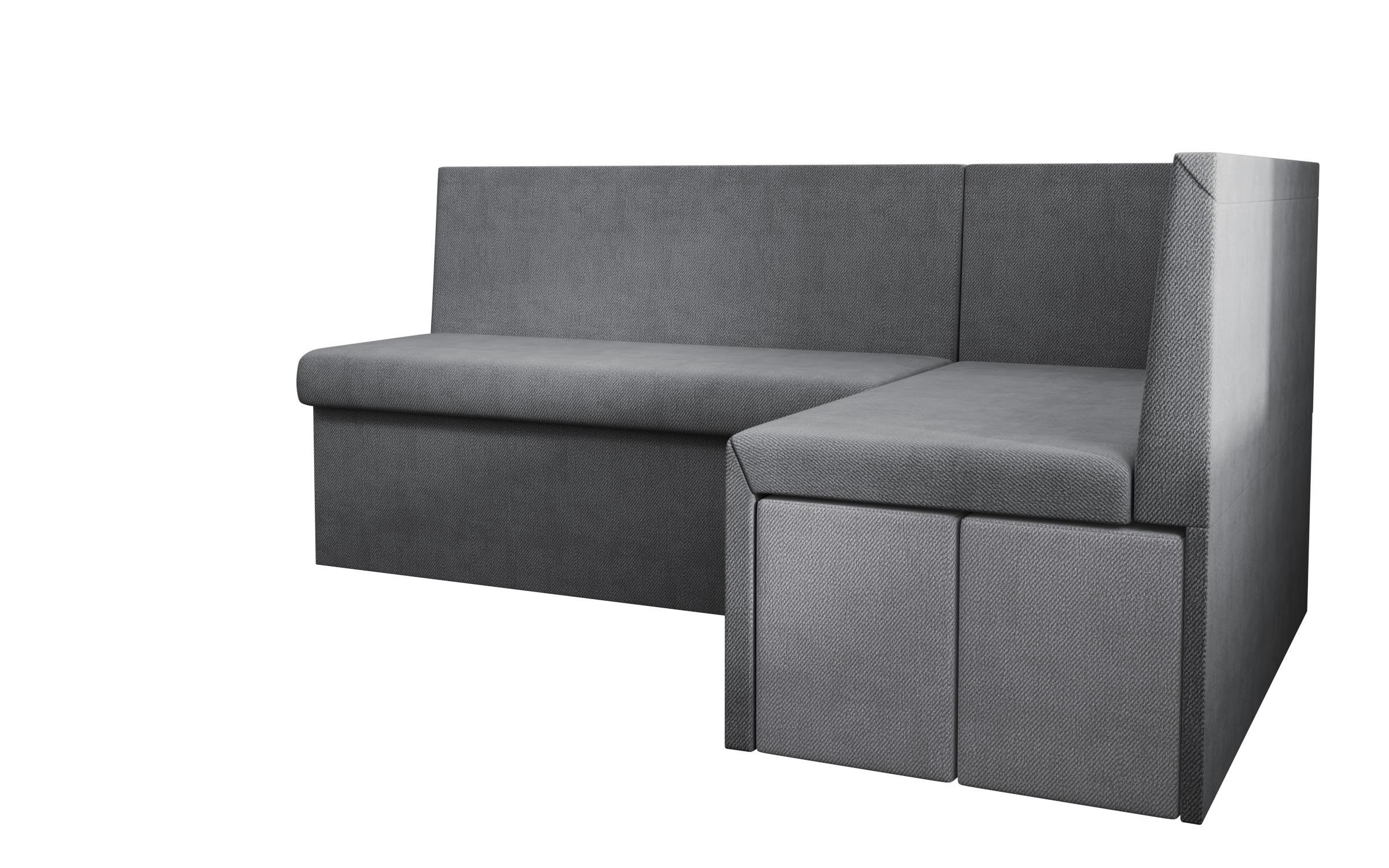 Extendable kitchen corner + 2 ottomans Venturo, dark grey + grey  8