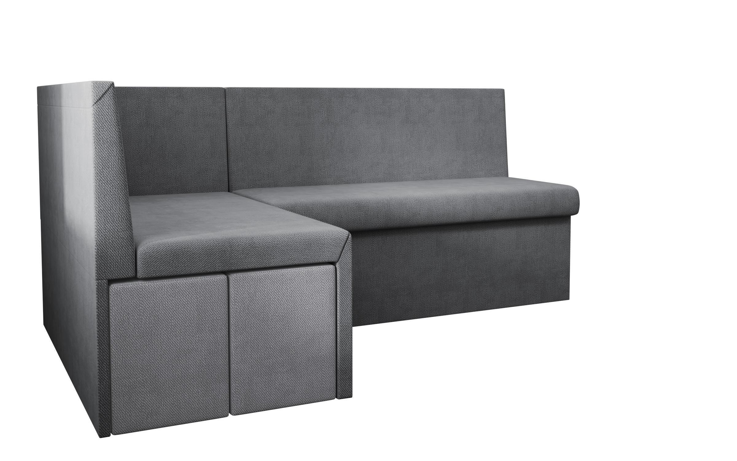 Extendable kitchen corner + 2 ottomans Venturo, dark grey + grey  7