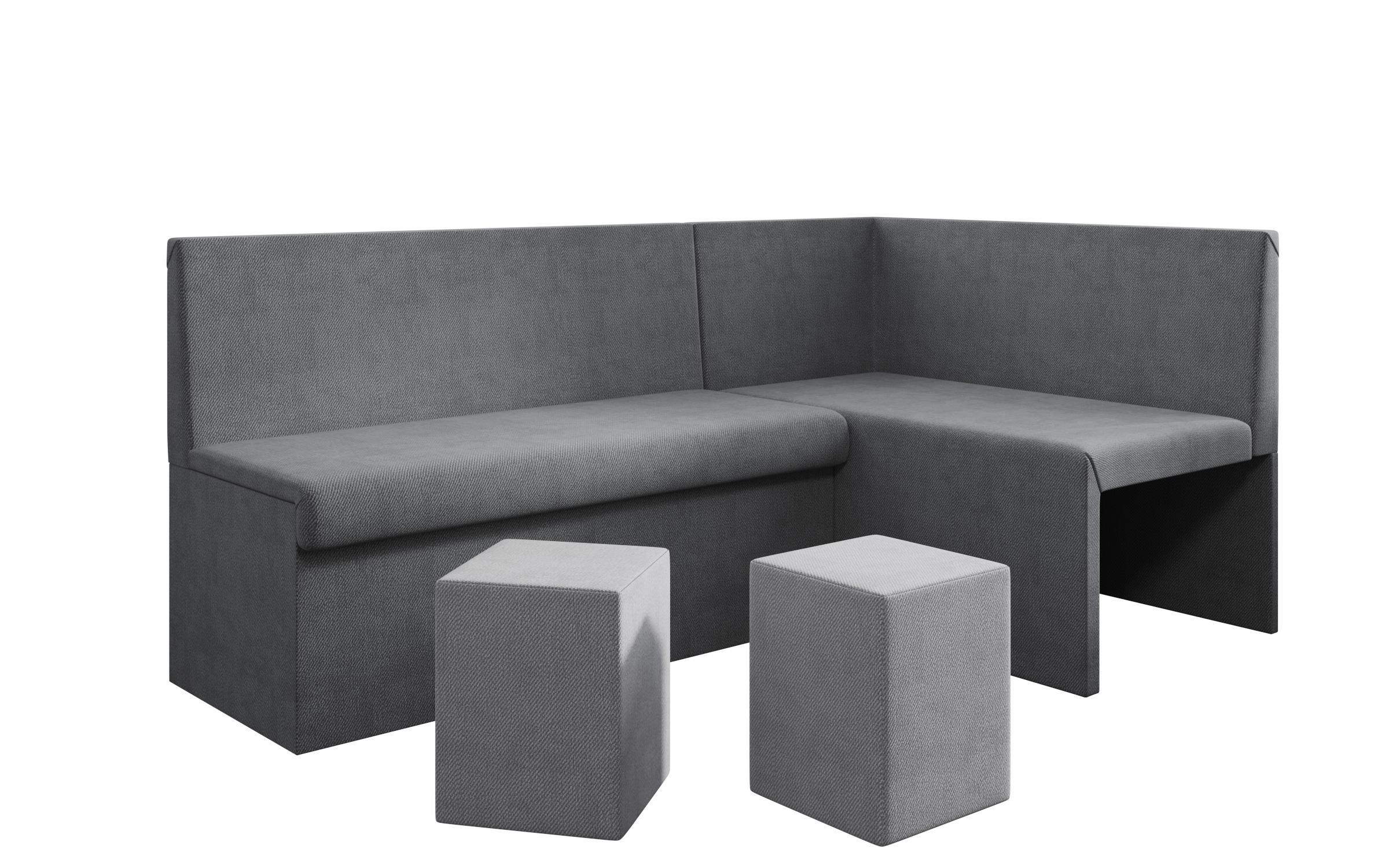 Extendable kitchen corner + 2 ottomans Venturo, dark grey + grey  9