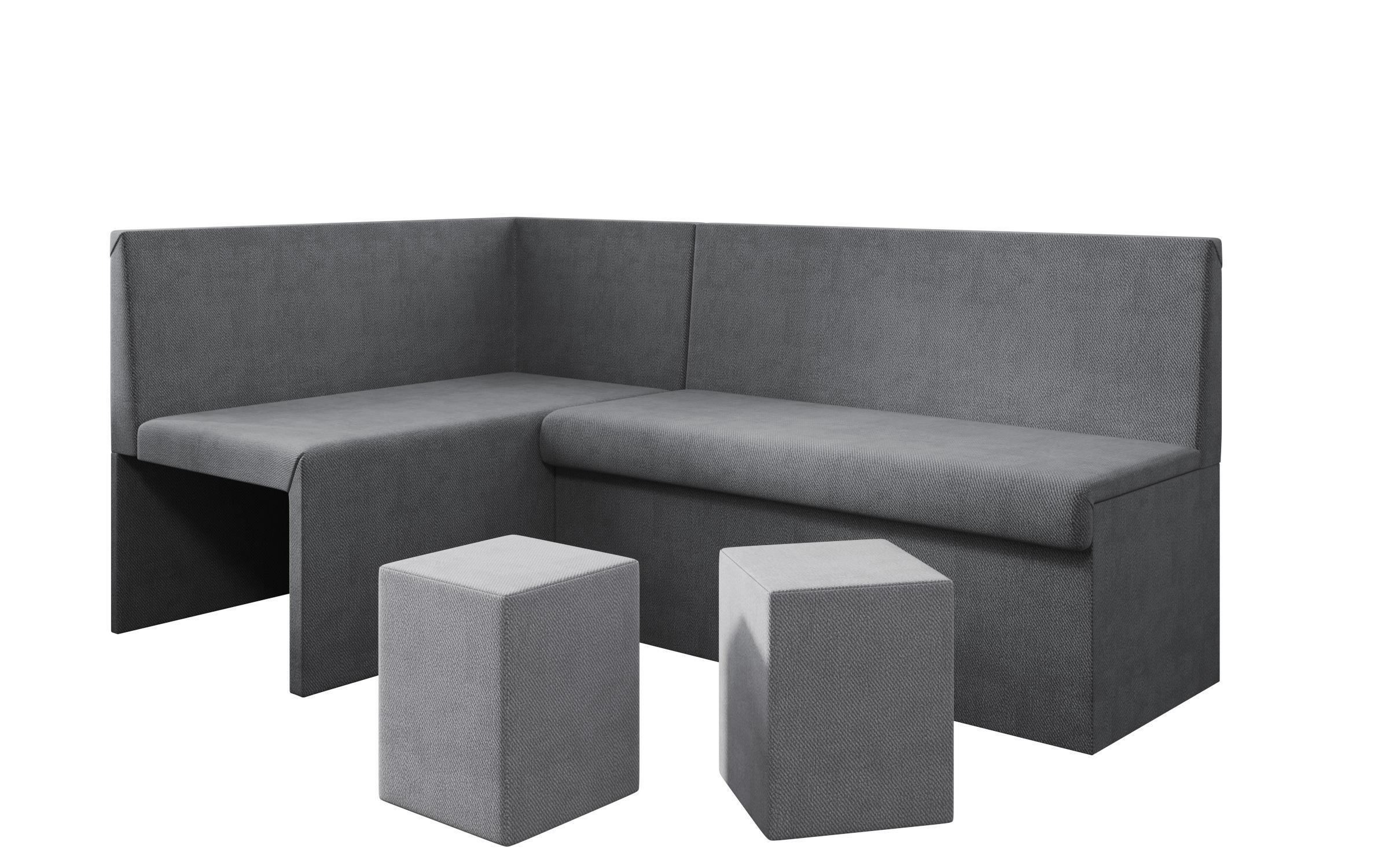 Extendable kitchen corner + 2 ottomans Venturo, dark grey + grey  8