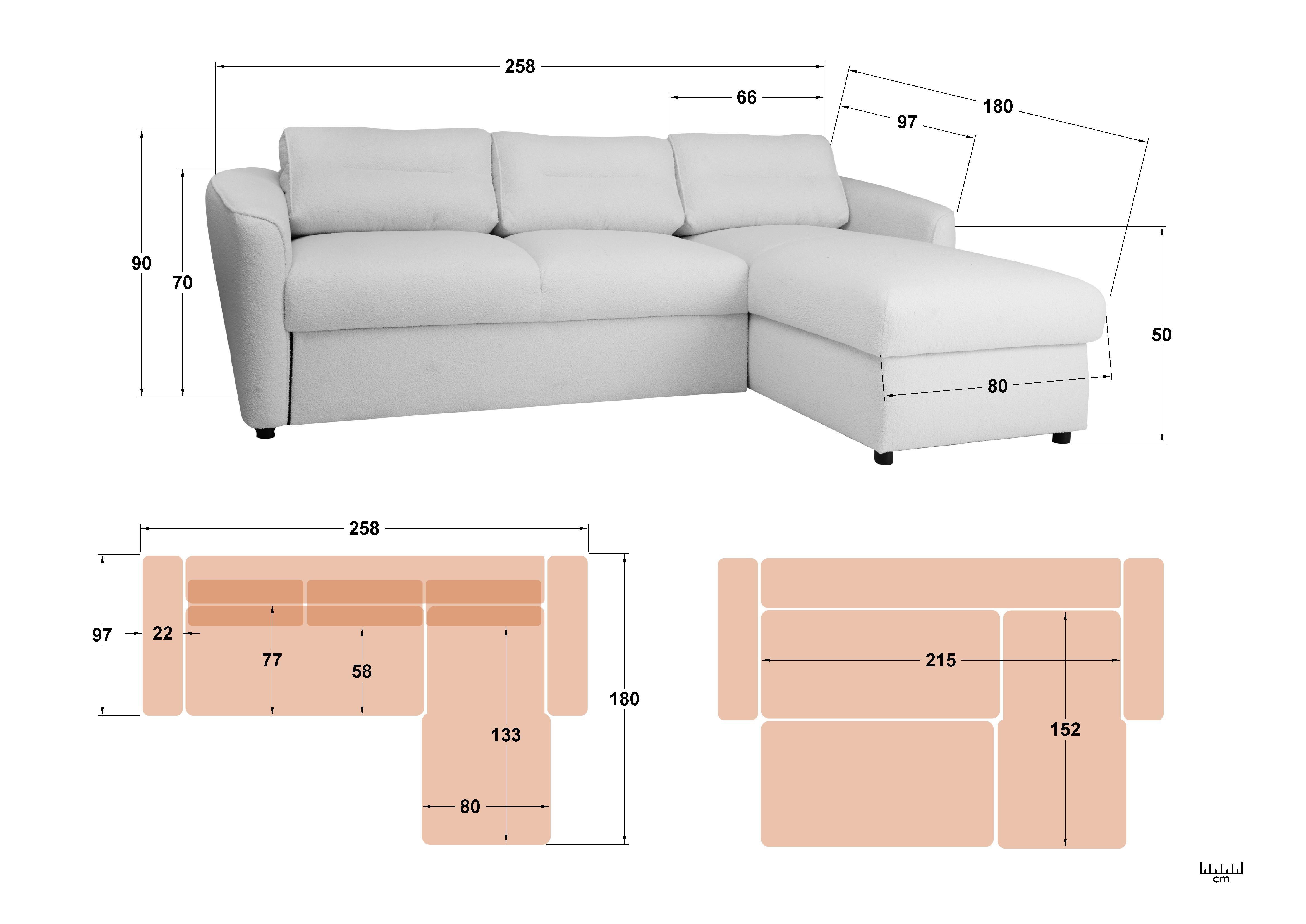 Extendable corner sofa Dorian, light beige  3