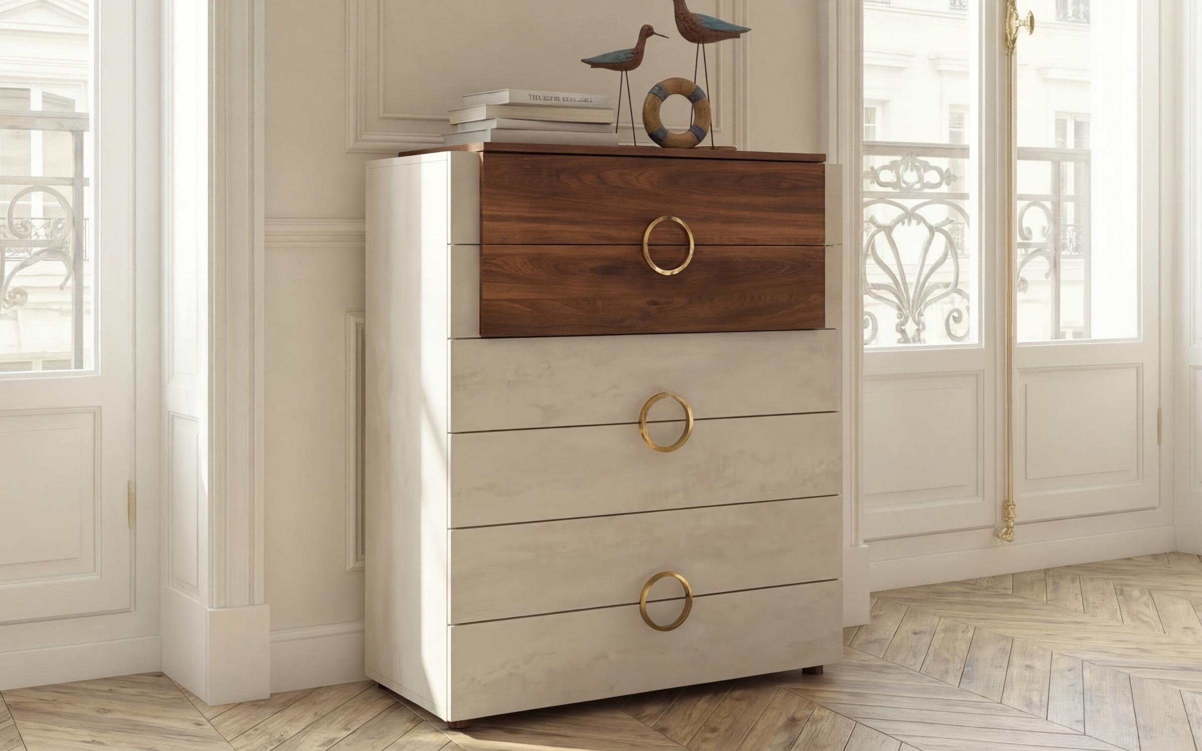 Bedroom furniture set 160/200 Aronda + mattress, Silk + Cognac oak  8