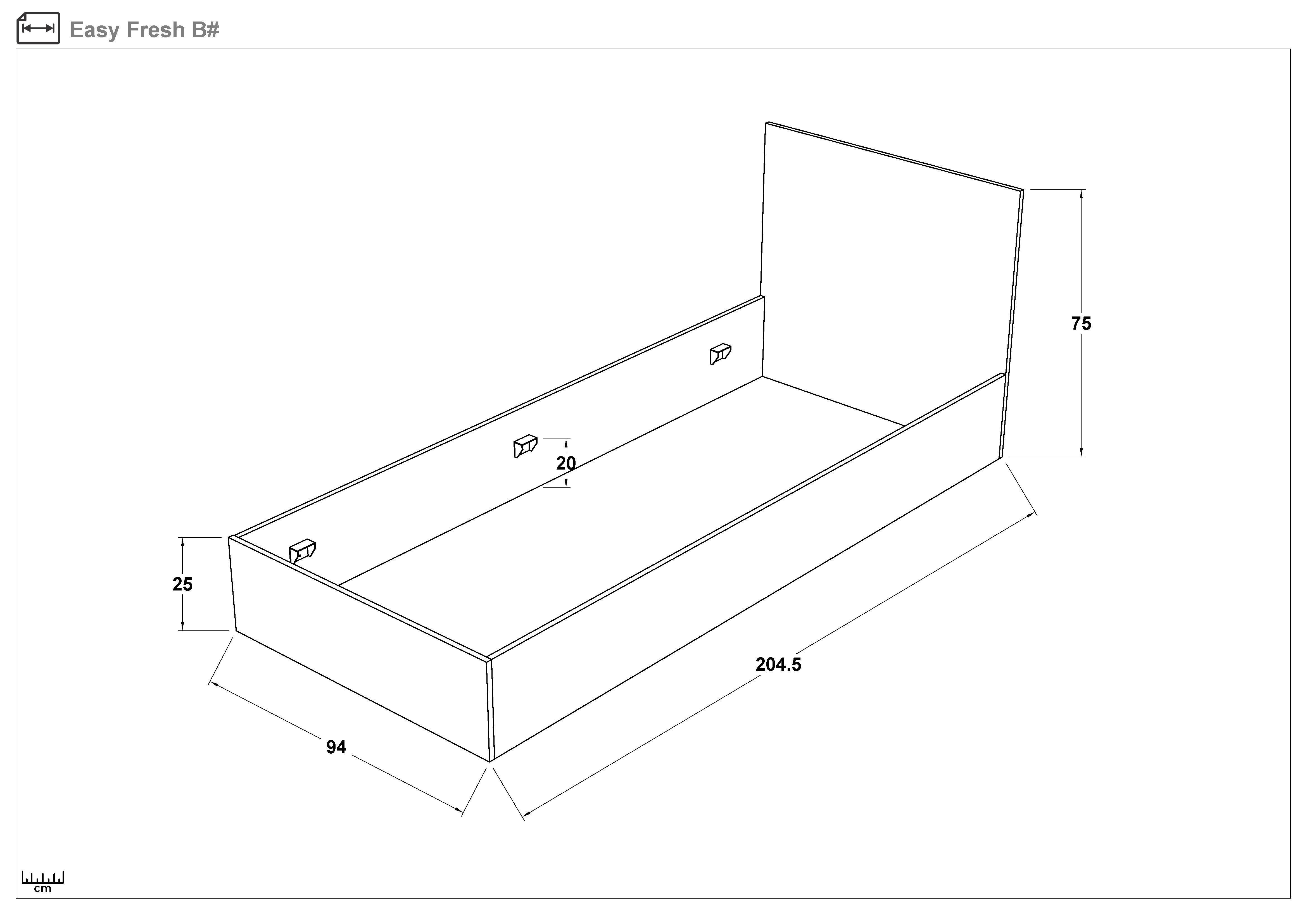 Set Bed Easy Fresh + bookcase Artena, dark Scandinavian oak + anthracite  2