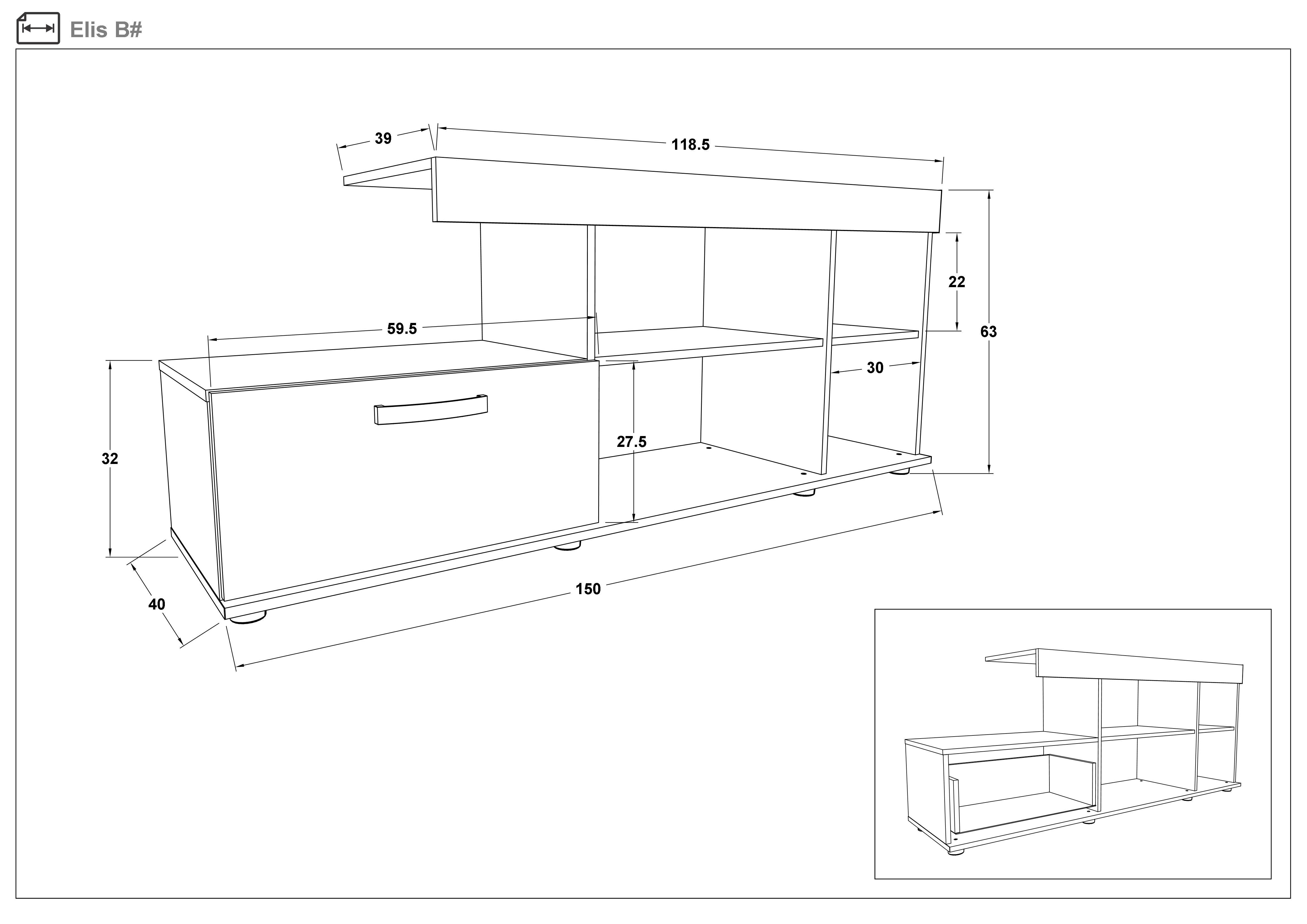 TV cabinet Elis, sand matt  2