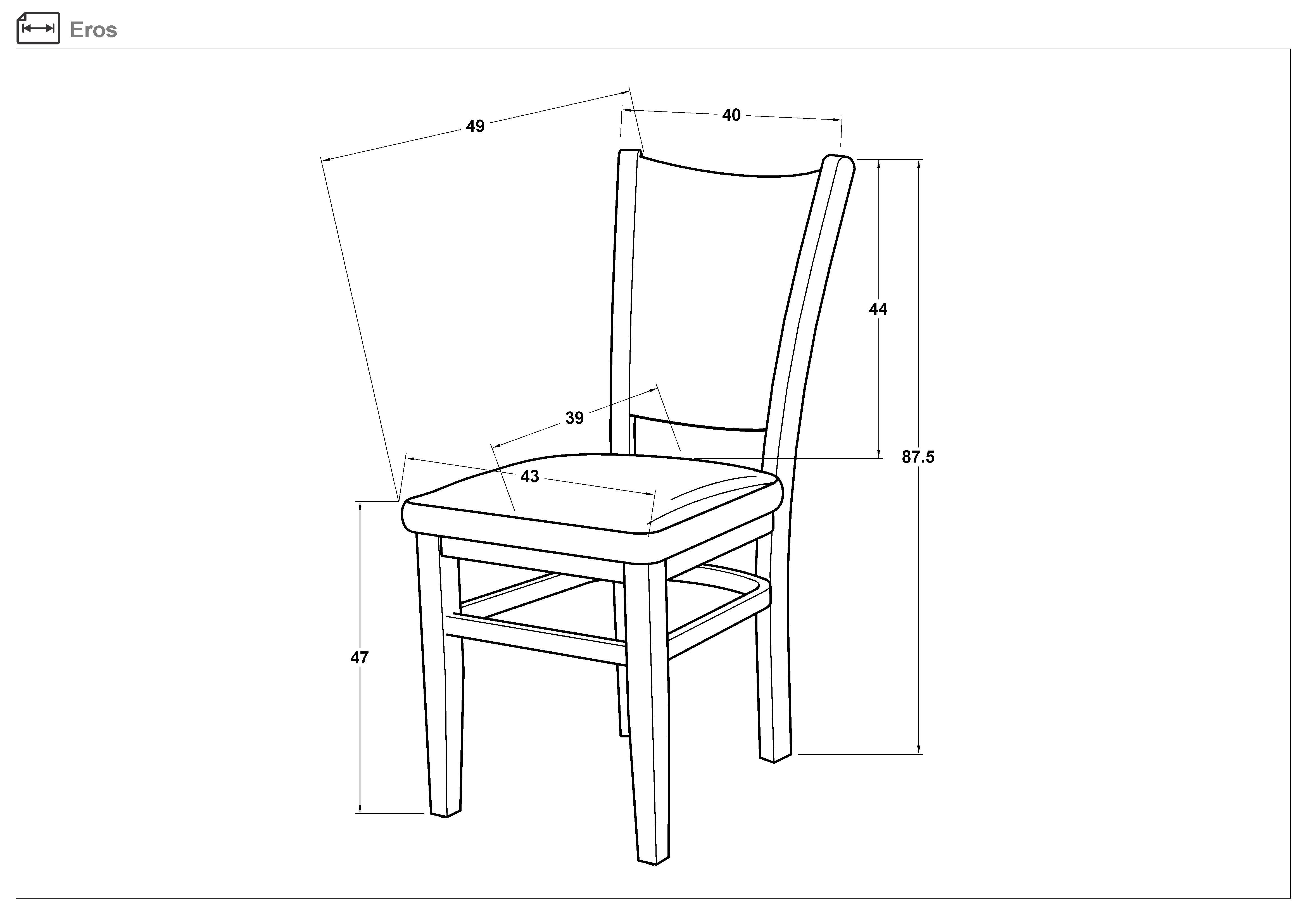 Dining chair Eros, Wenge with beige seat  2