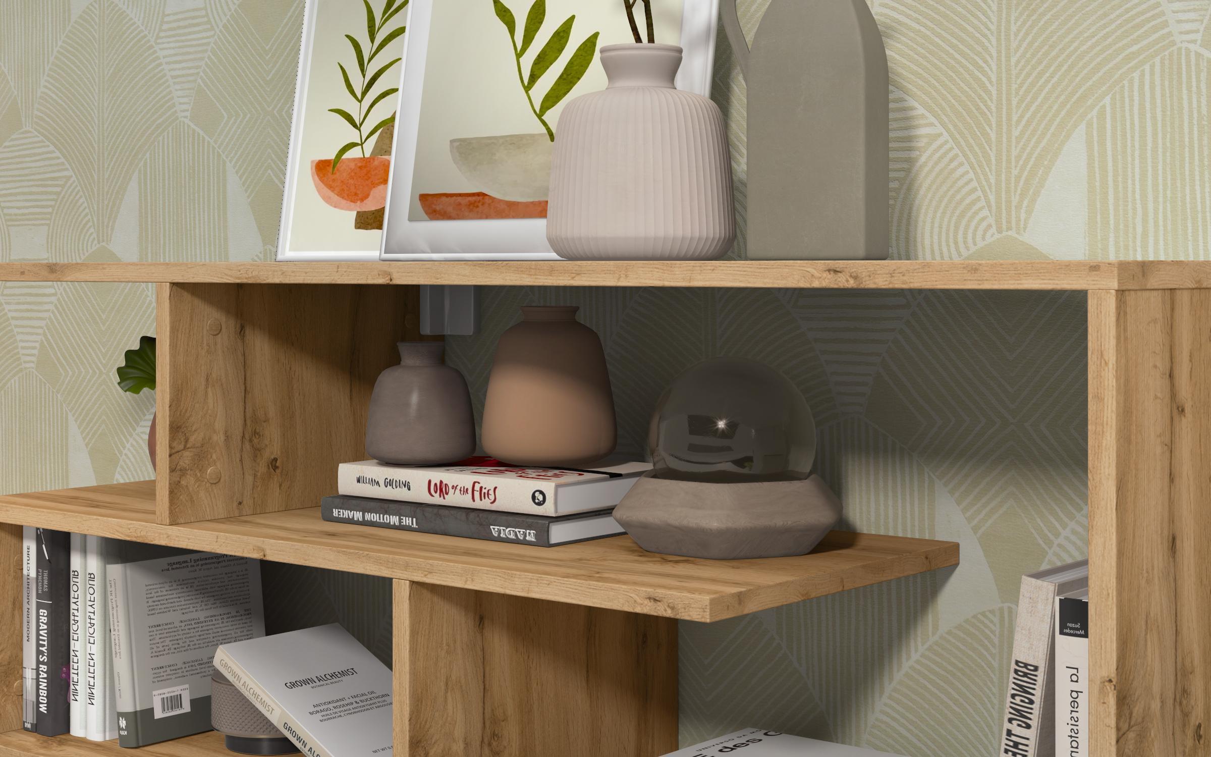 Bookcase Elmana, Wotan oak  3