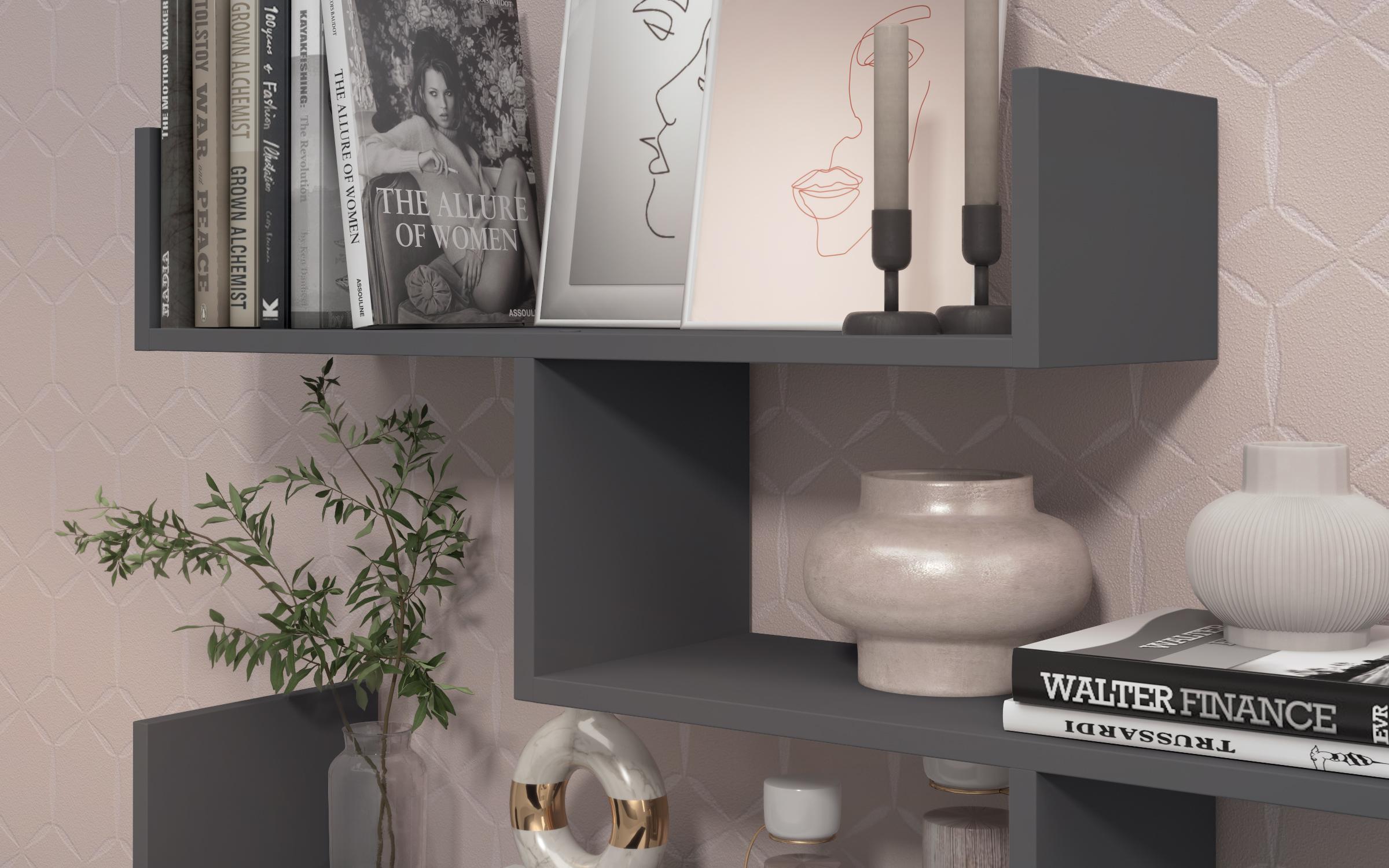Bookcases Vittori, anthracite  4