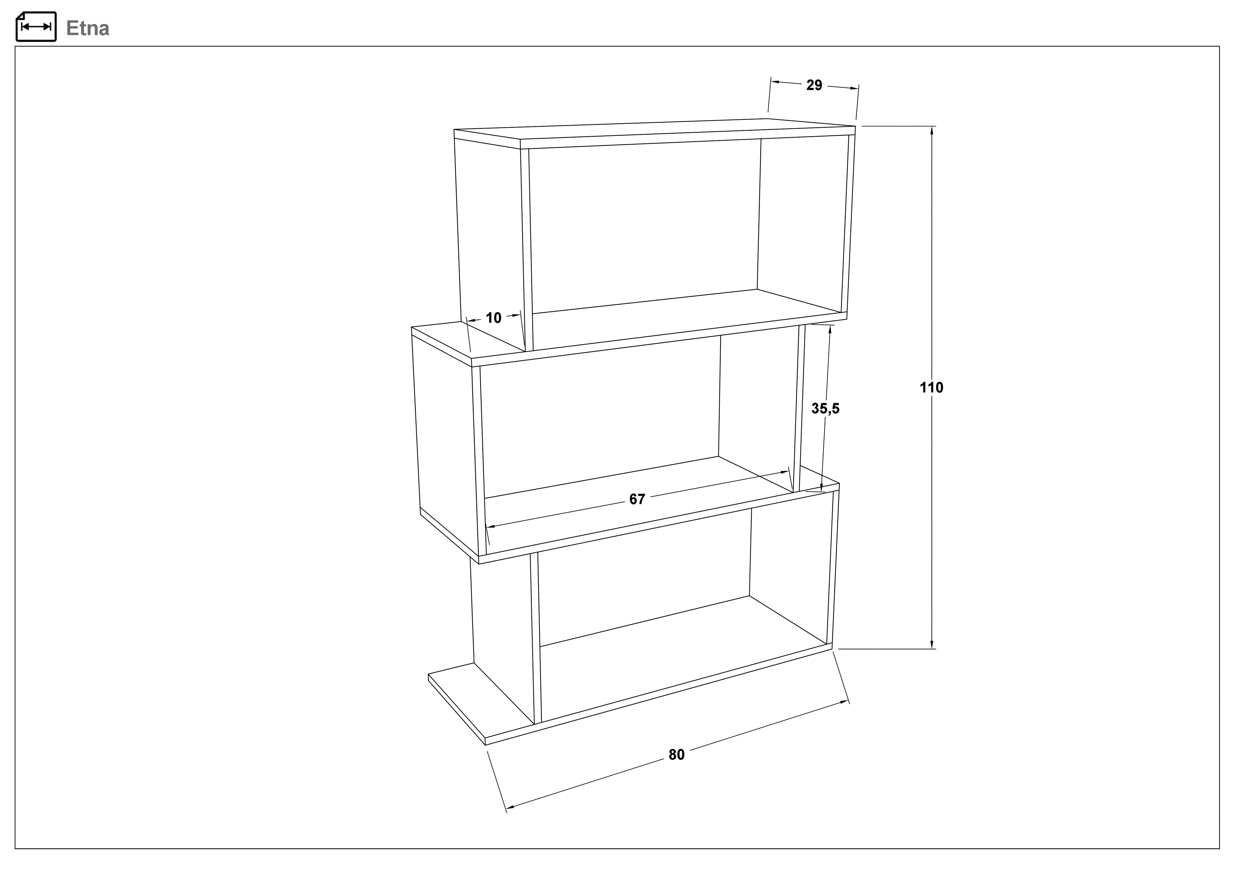 Bookcase Etna, white matt  2