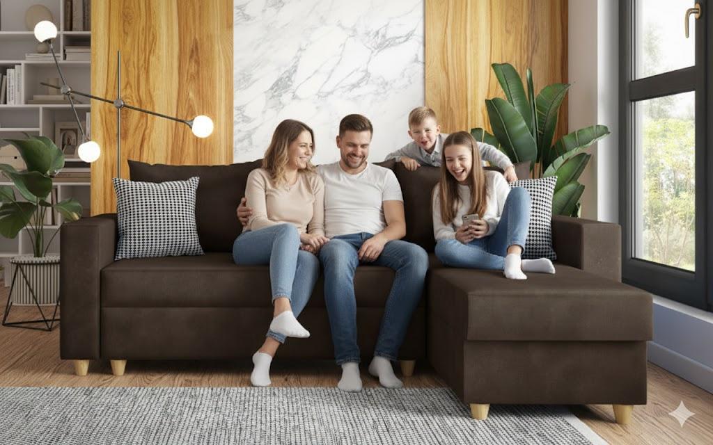 Extendable corner sofa Fabiola, brown  3