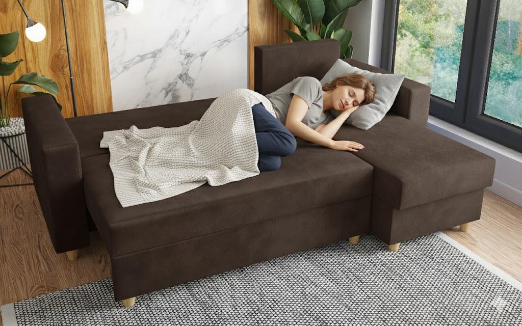 Extendable corner sofa Fabiola, brown  4