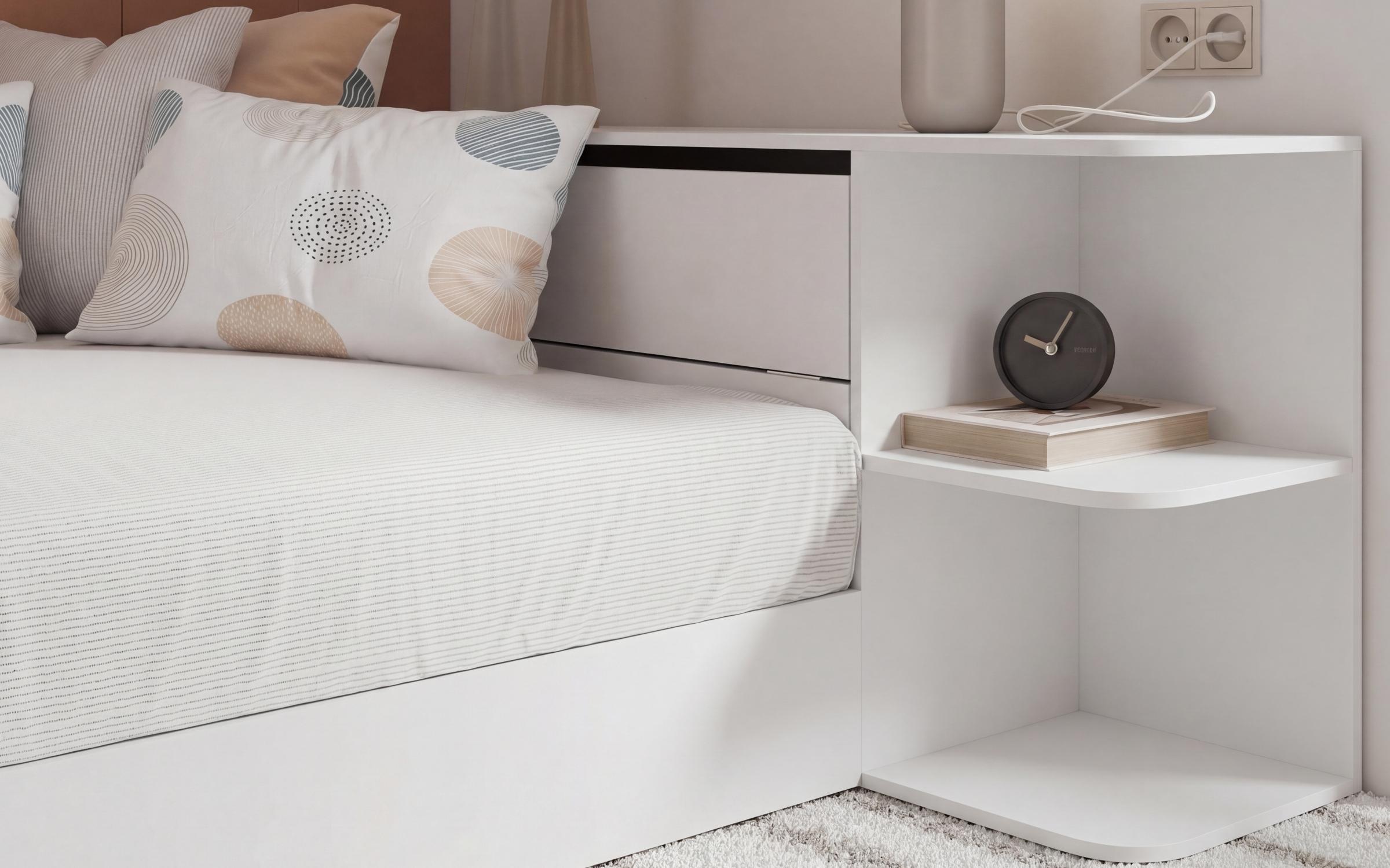 Bed + storage chest for mattress 120/190 Fancy, white  3
