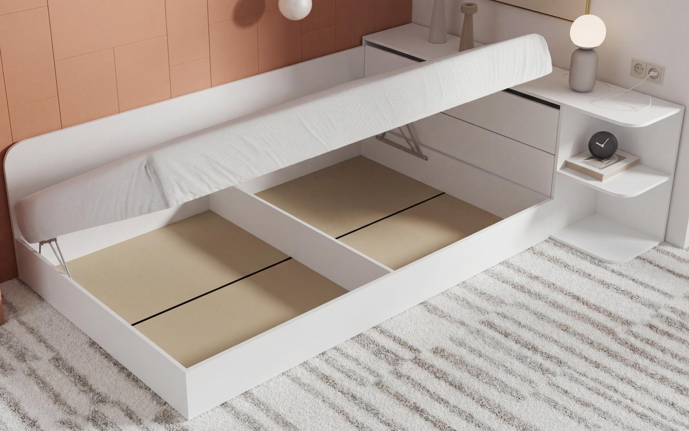 Bed + storage chest for mattress 120/190 Fancy, white  4
