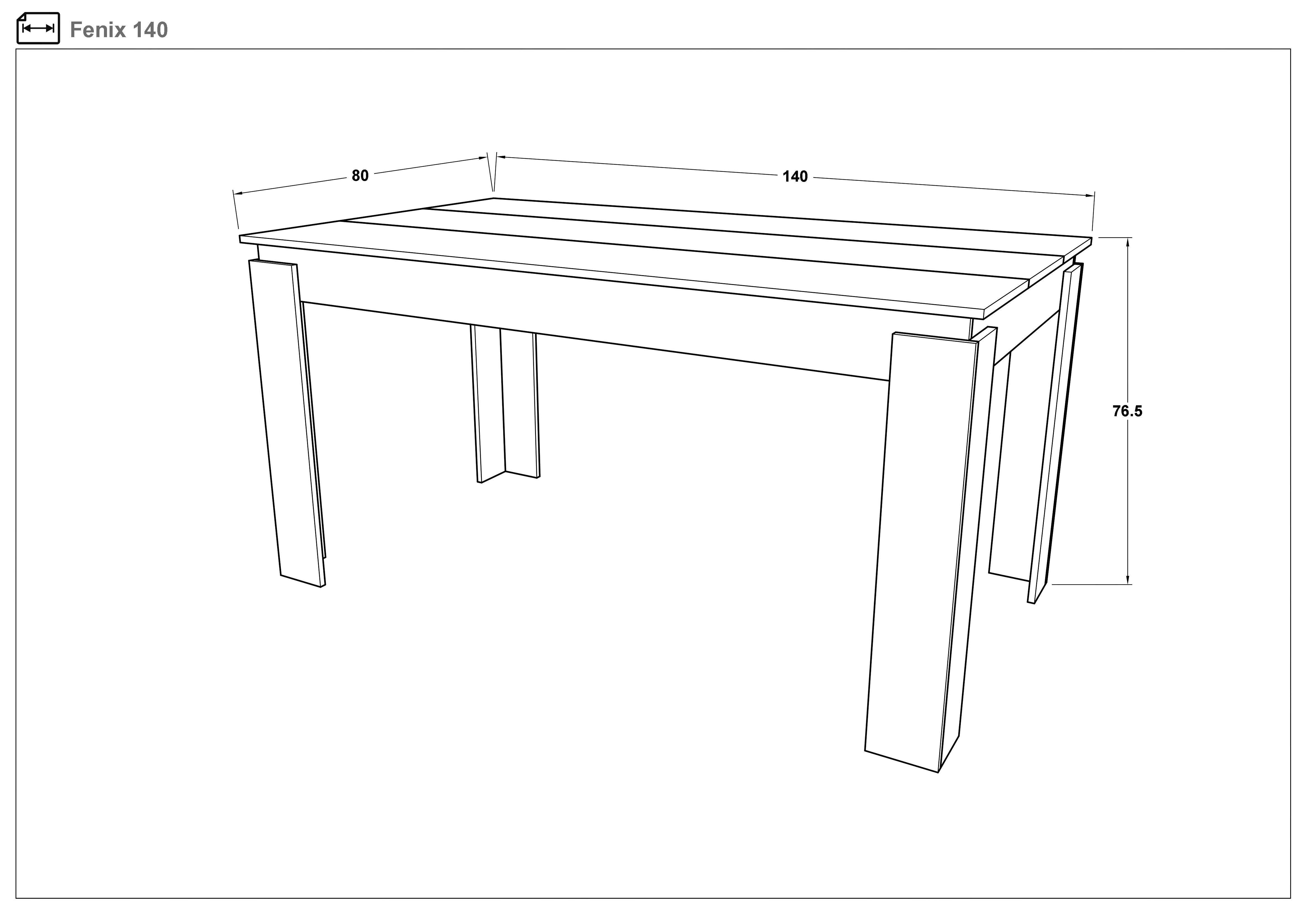 Dining table Phoenix 140, white + black gloss  2