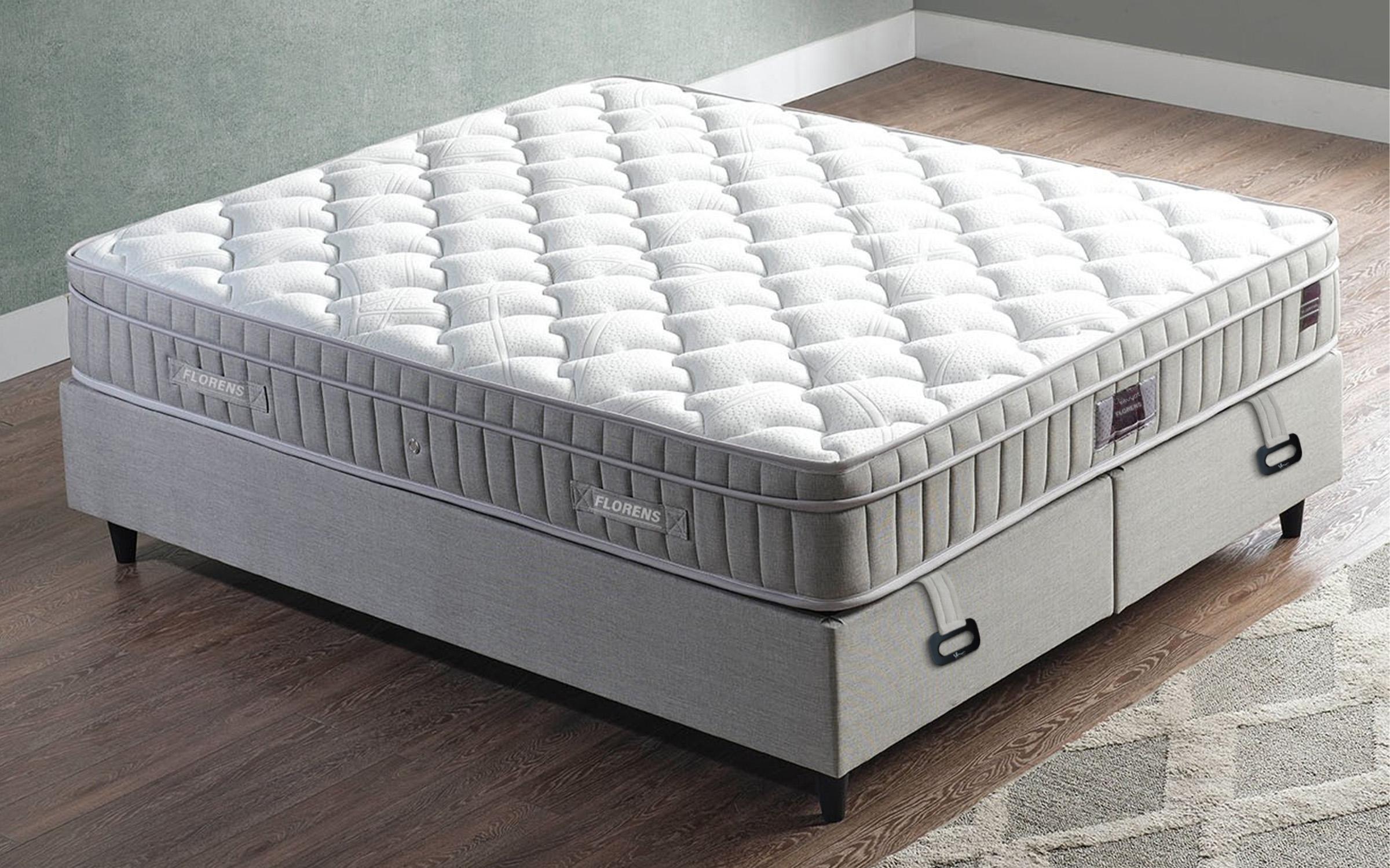Double bed Box Spring 160/200 Florence + mattress, grey  9