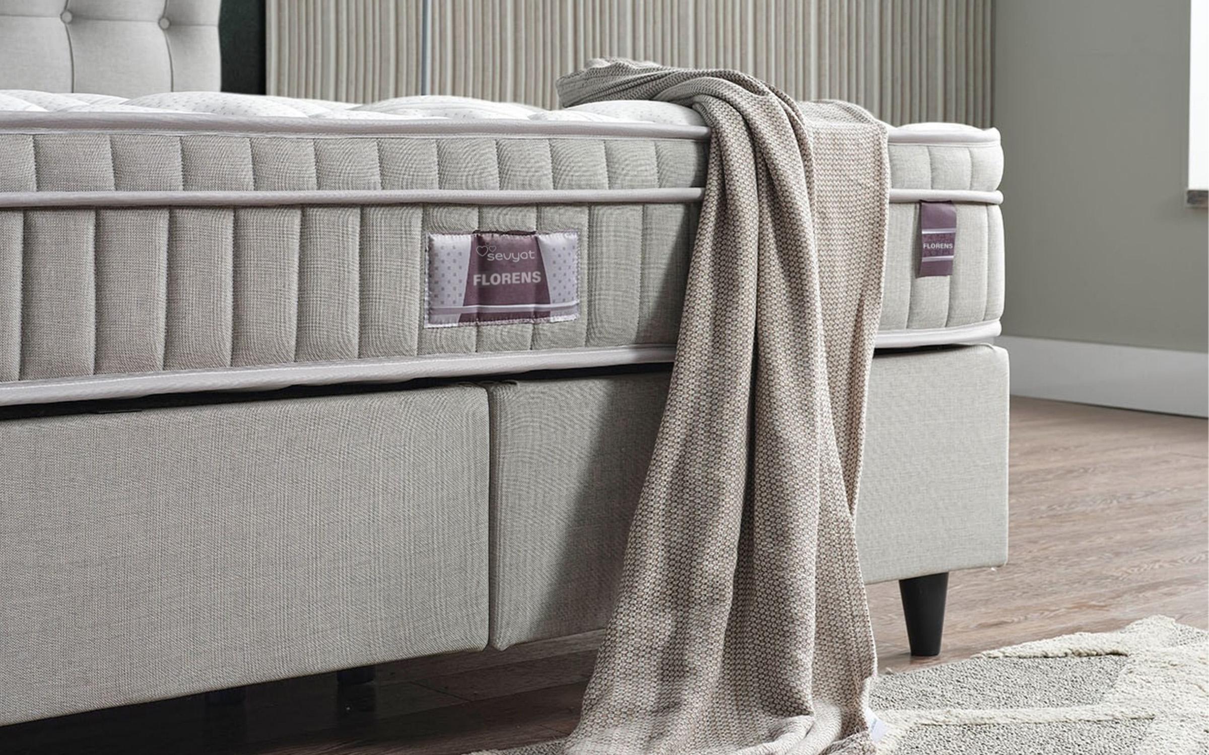 Double bed Box Spring 160/200 Florence + mattress, grey  10