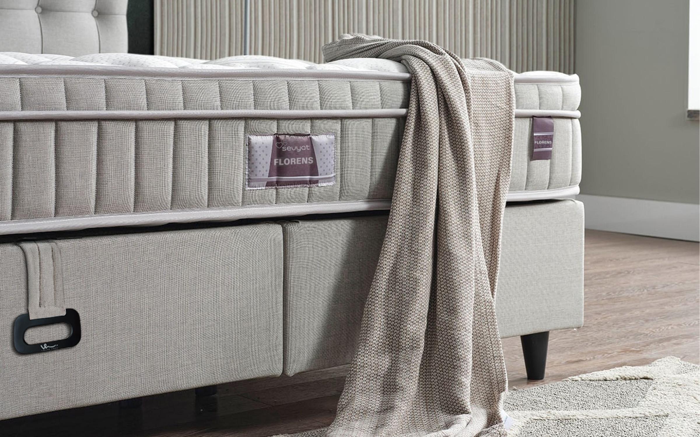 Double bed Box Spring 160/200 Florence + mattress, grey  11